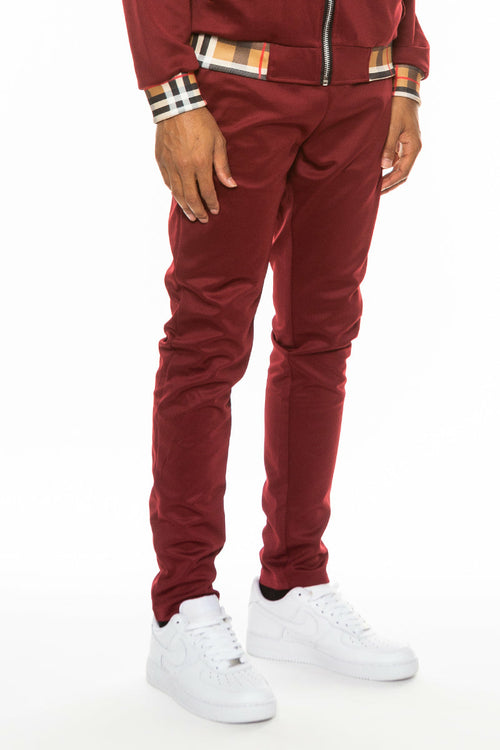 Men's Checkered Plaid Track Pants - Athletic Joggers