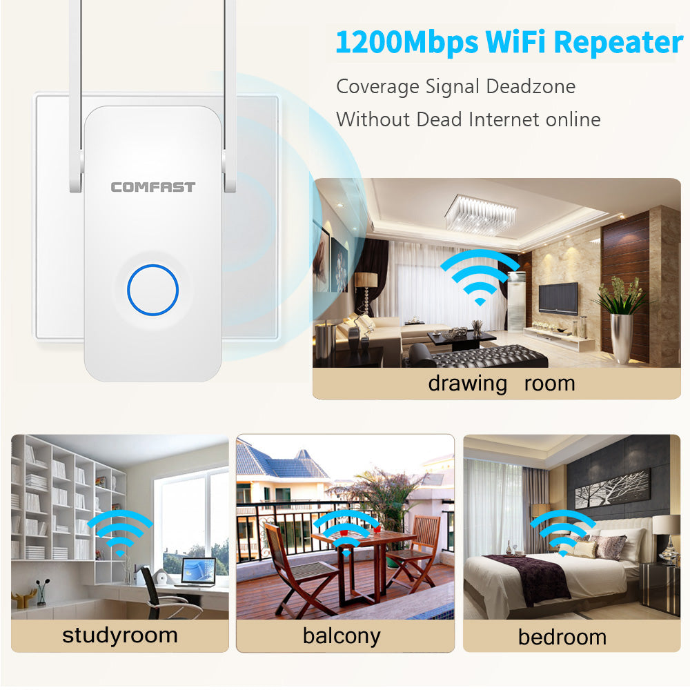 Antena extensora de 1200 Mbps, enrutador, amplificador, repetidor extensor WiFi