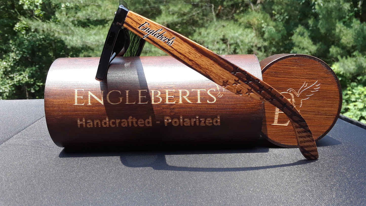 Engleberts Zebrawood Polarized Sunglasses - Stars & Stripes Edition