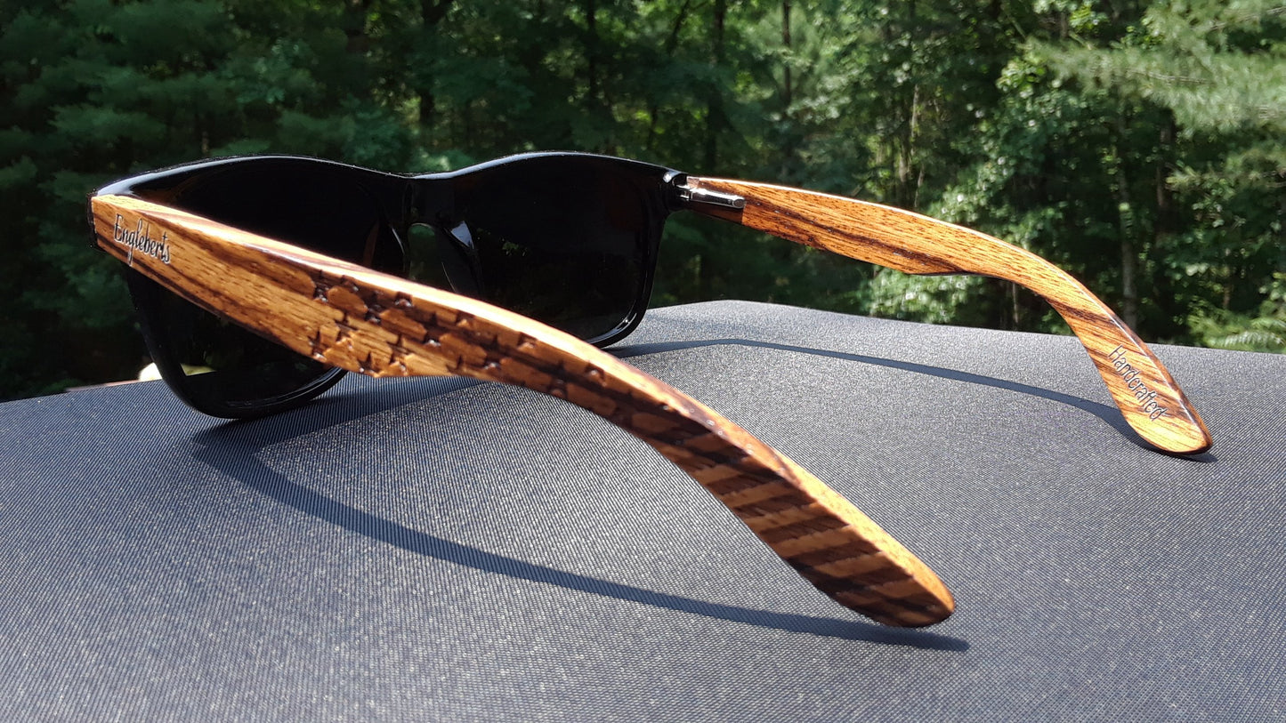 Engleberts Zebrawood Polarized Sunglasses - Stars & Stripes Edition