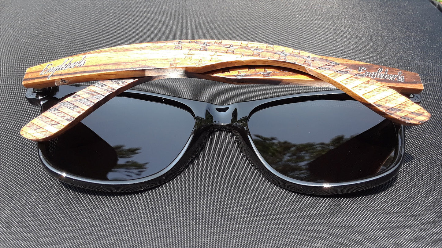 Engleberts Zebrawood Polarized Sunglasses - Stars & Stripes Edition