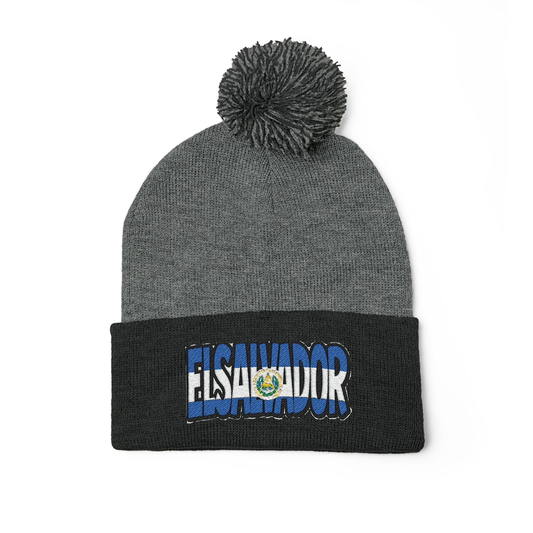 El Salvador Embroidered Pom-Pom Knit Cap