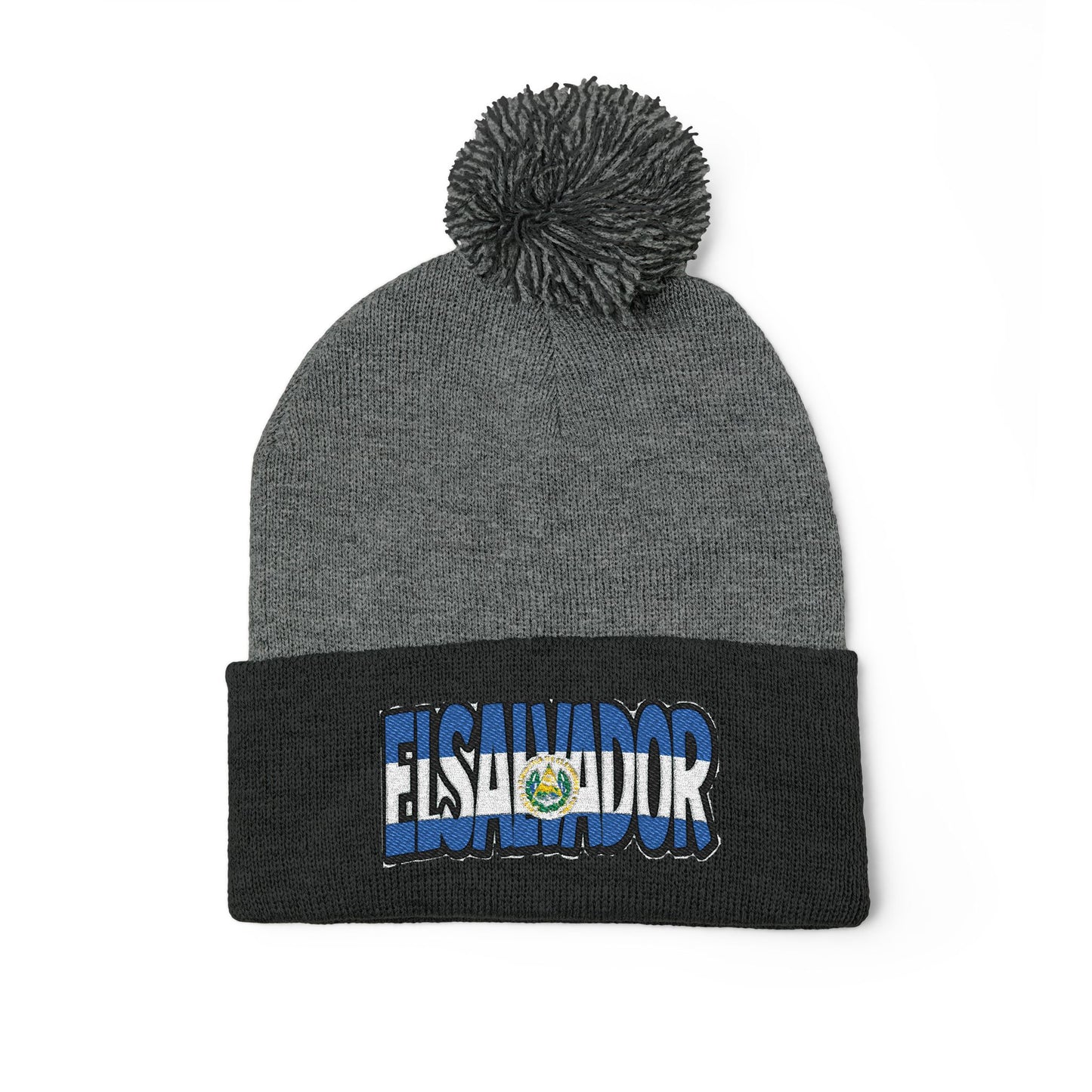 El Salvador Embroidered Pom-Pom Knit Cap