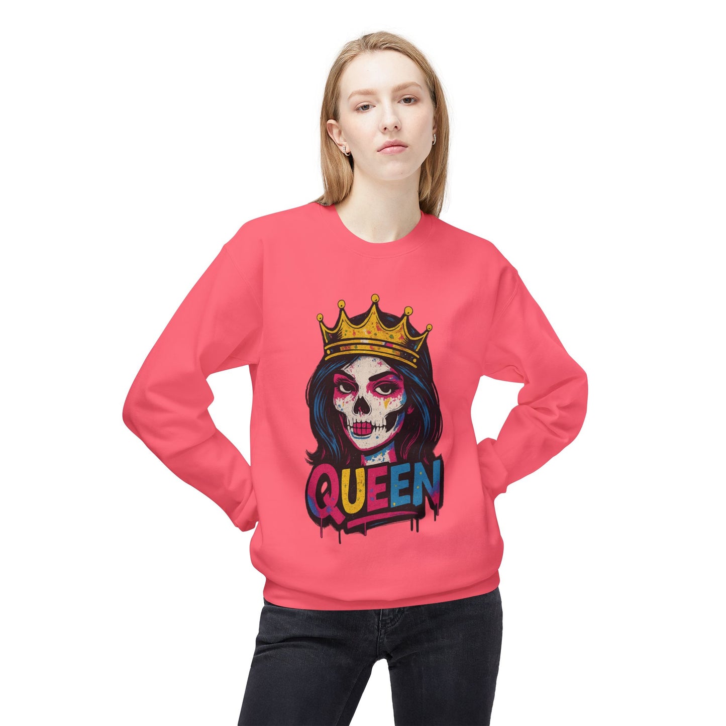 Colorful Skull King Unisex Crewneck Sweatshirt