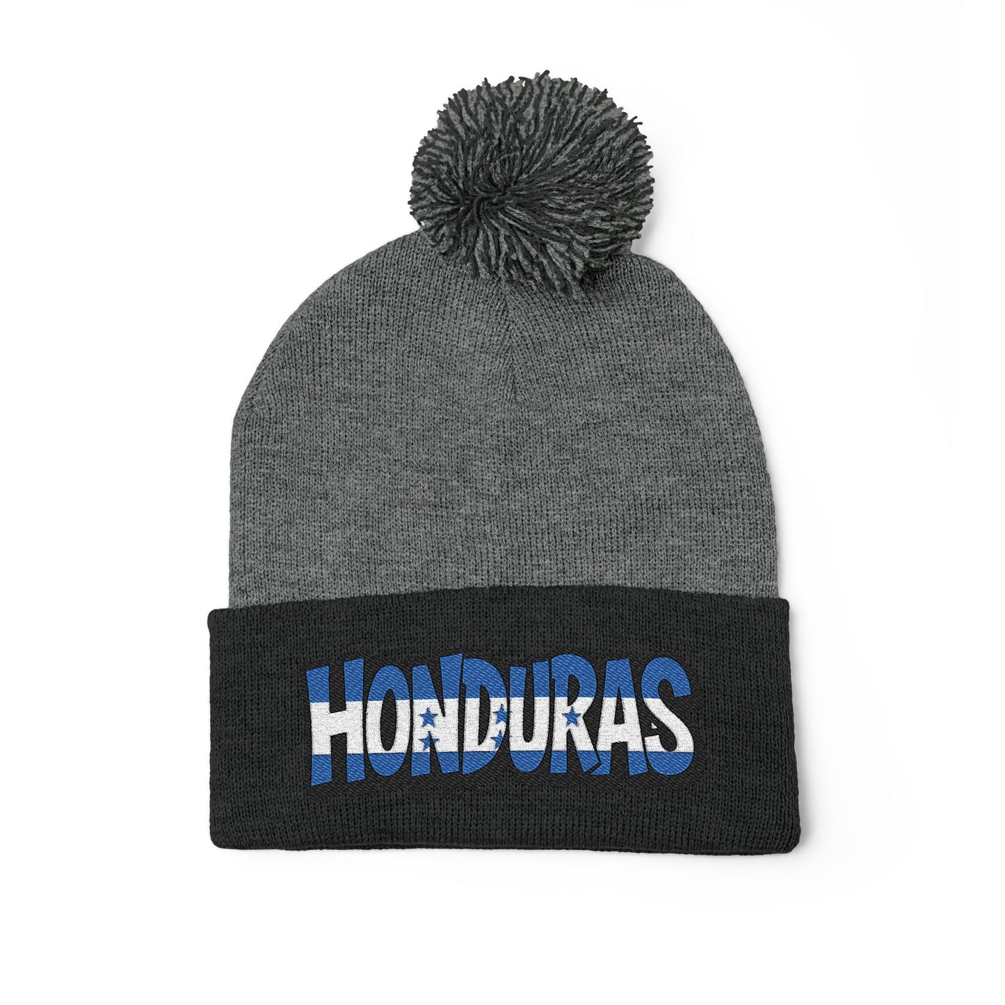 Honduras Embroidered Pom-Pom Knit Cap