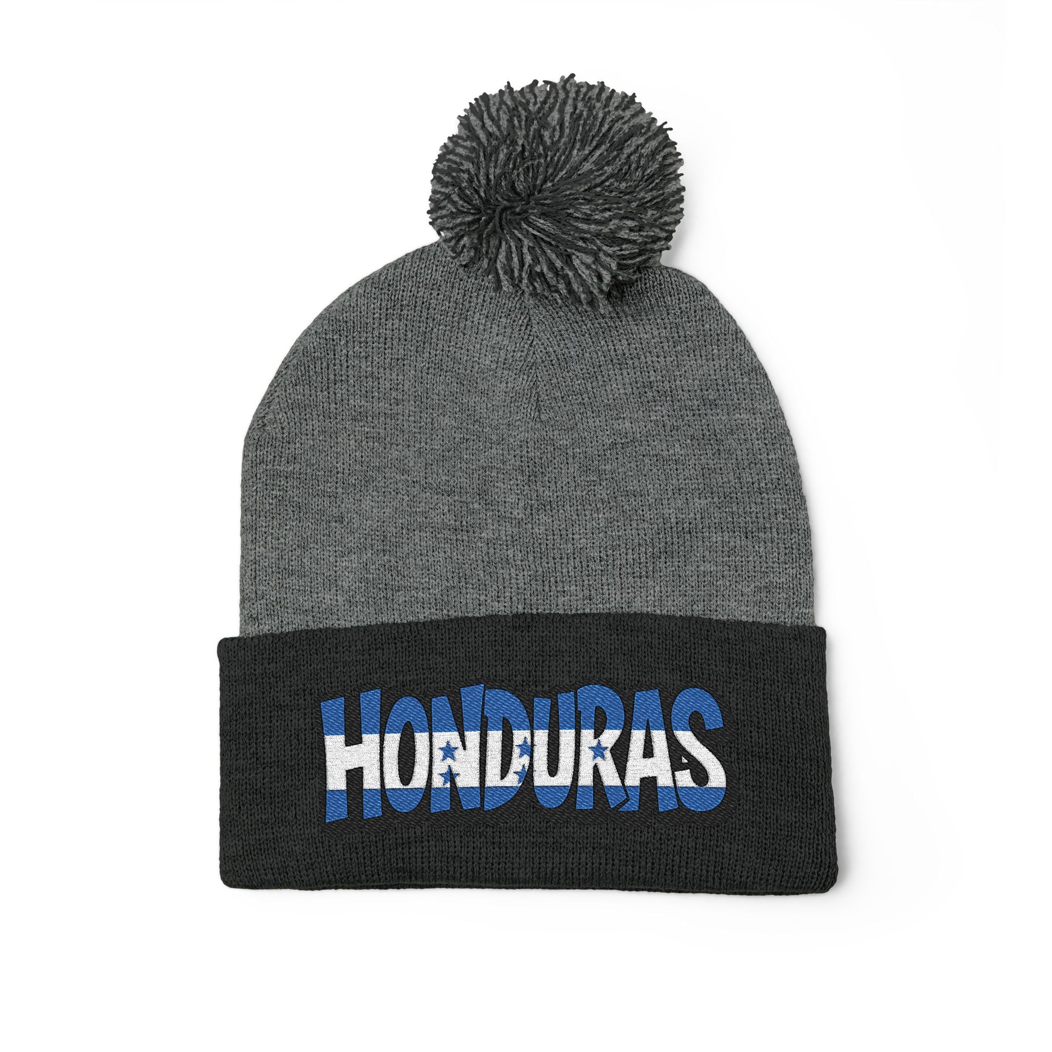 Honduras Embroidered Pom-Pom Knit Cap