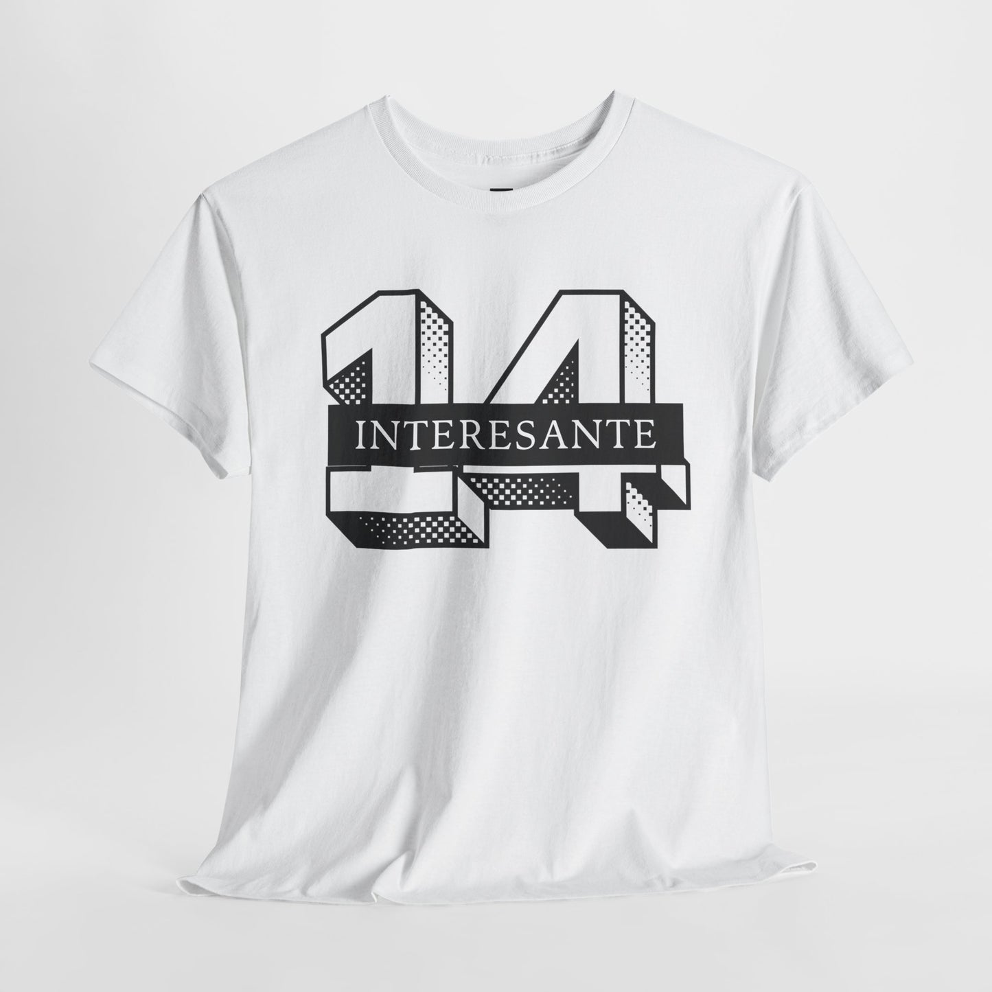 Unisex Heavy Cotton Tee: '14 Interesante' Graphic Tee, Casual Wear, Gift for Teens, Birthday T-Shirt, Artisanal Style