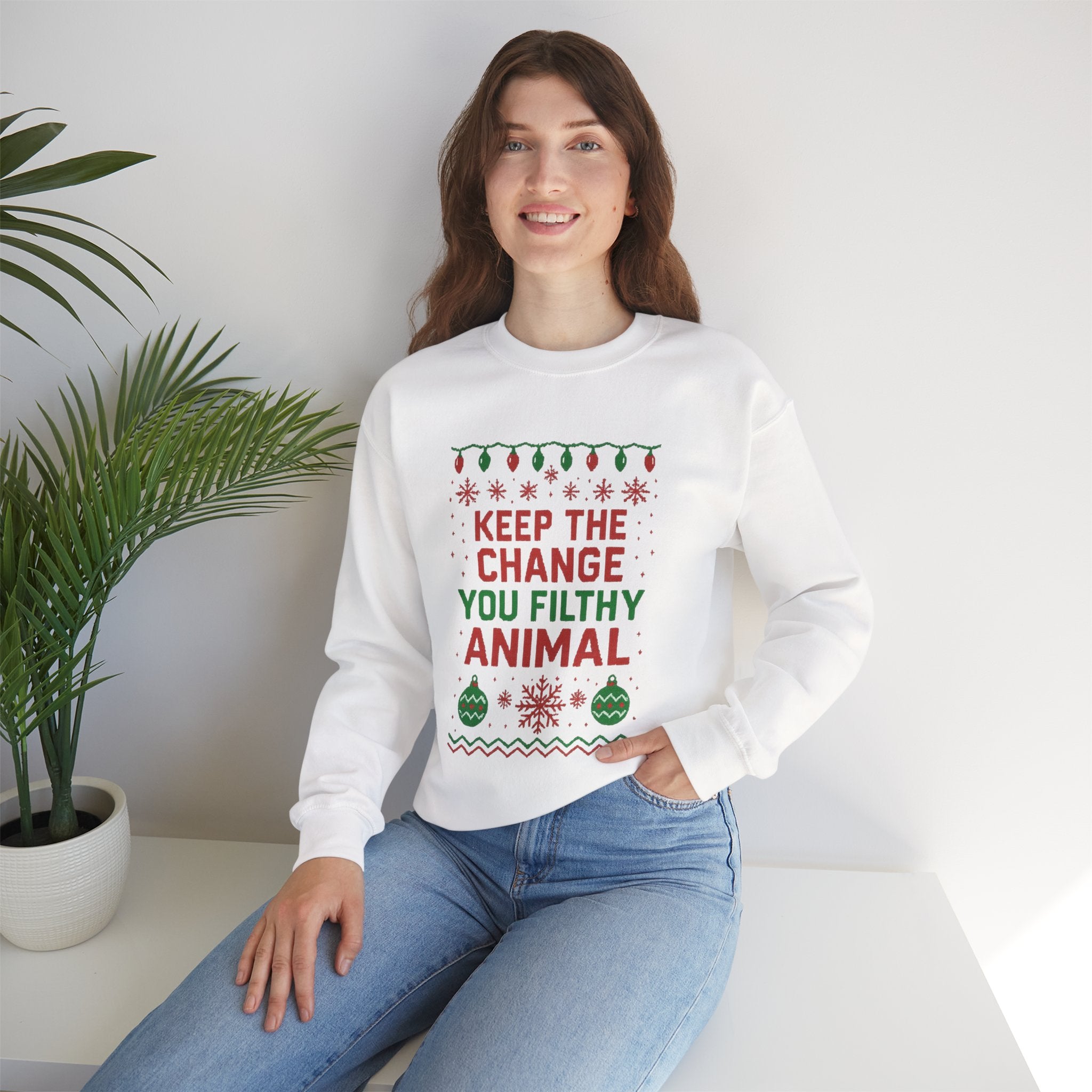 Festive Sweatshirt: 'Keep the Change, You Filthy Animal'