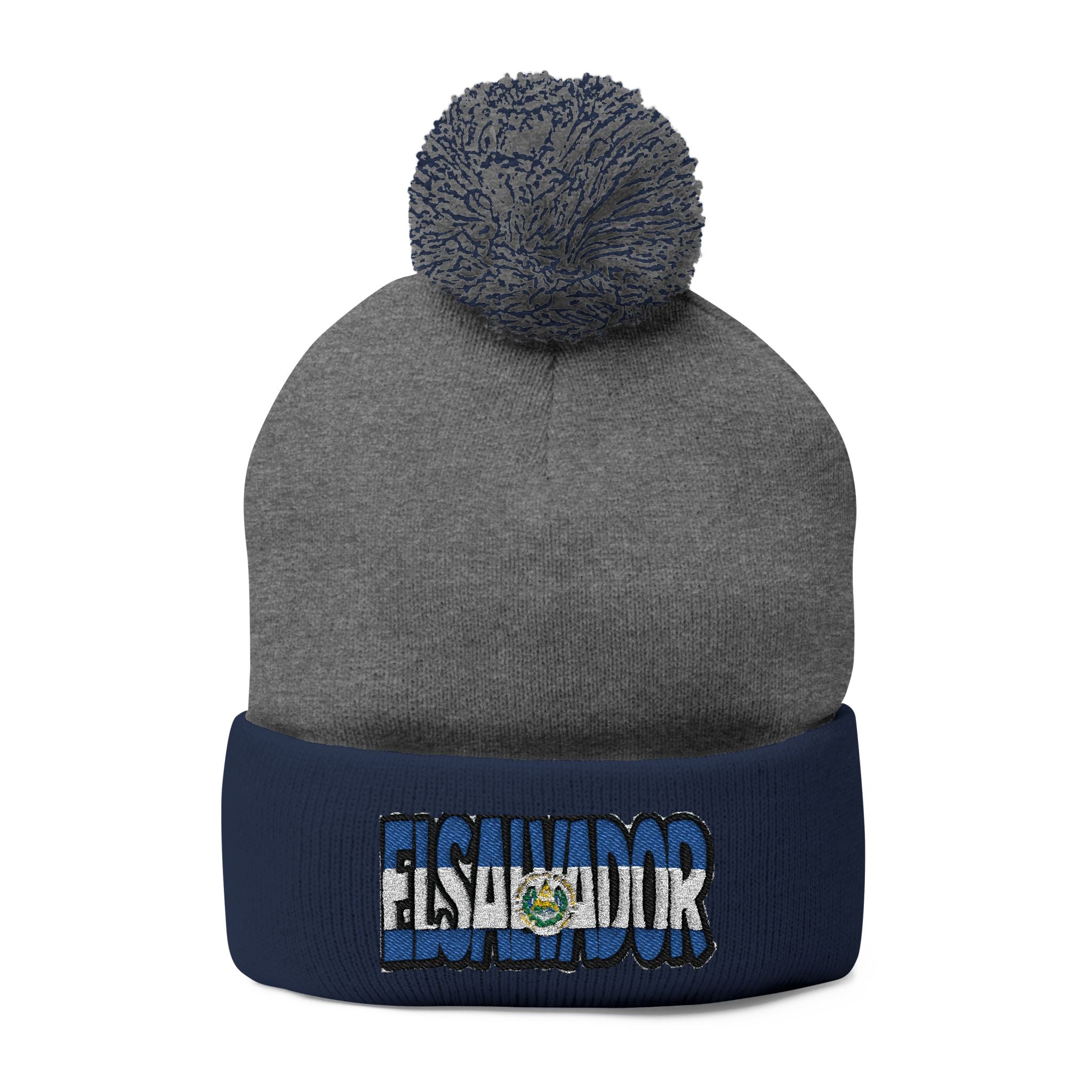 El Salvador Embroidered Pom-Pom Knit Cap