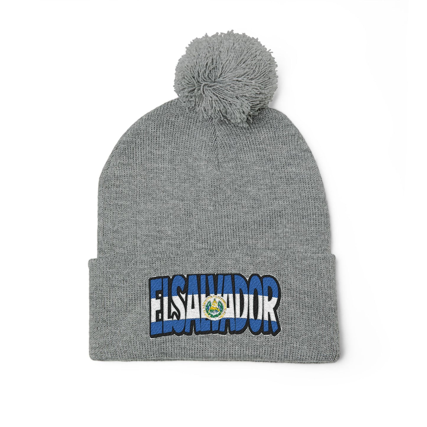 El Salvador Embroidered Pom-Pom Knit Cap