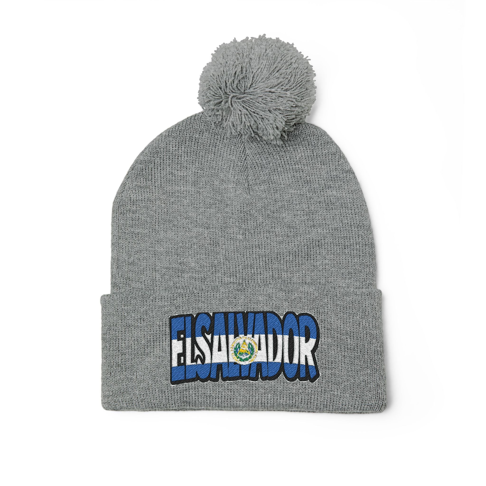 El Salvador Embroidered Pom-Pom Knit Cap