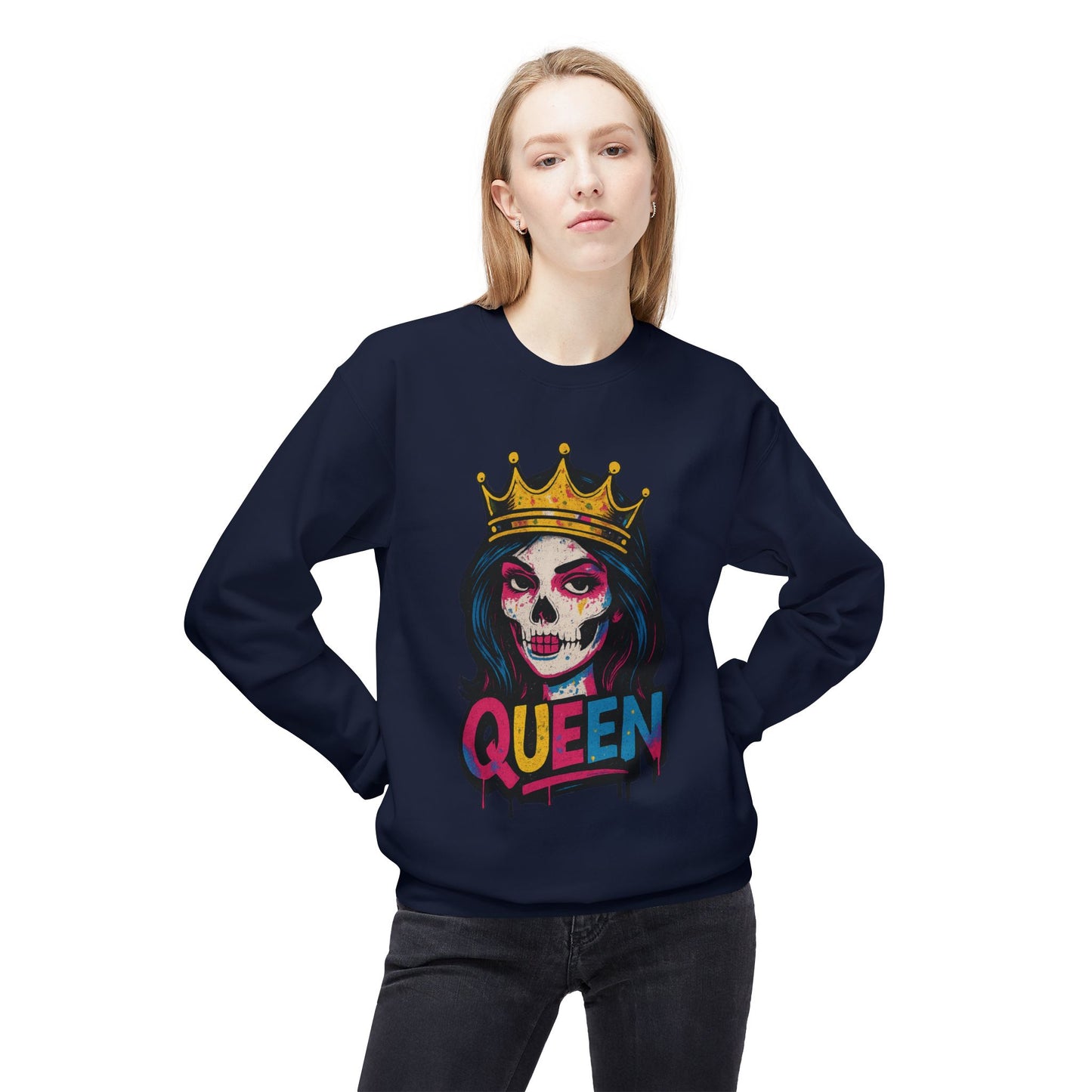 Colorful Skull King Unisex Crewneck Sweatshirt