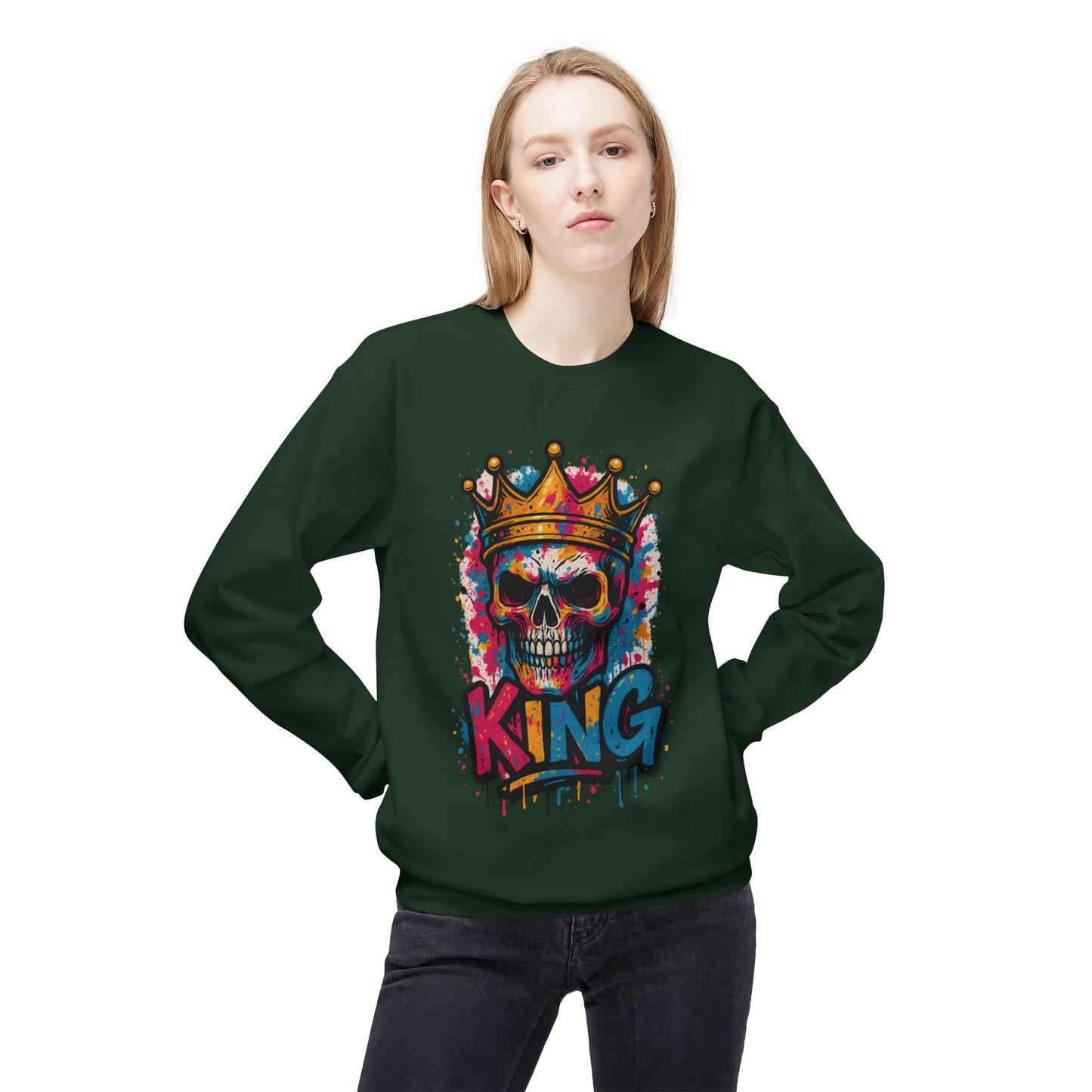 Skull King Fleece Crewneck Sweatshirt