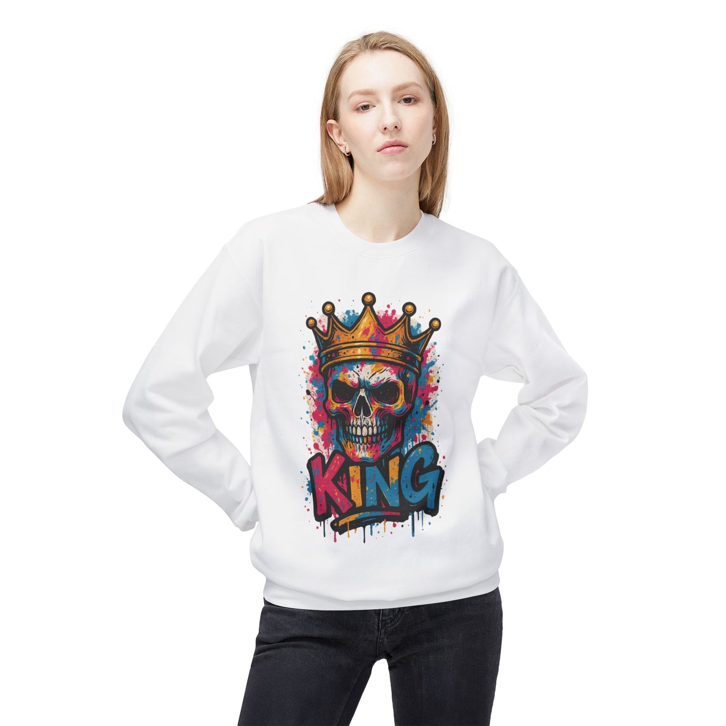 Skull King Fleece Crewneck Sweatshirt