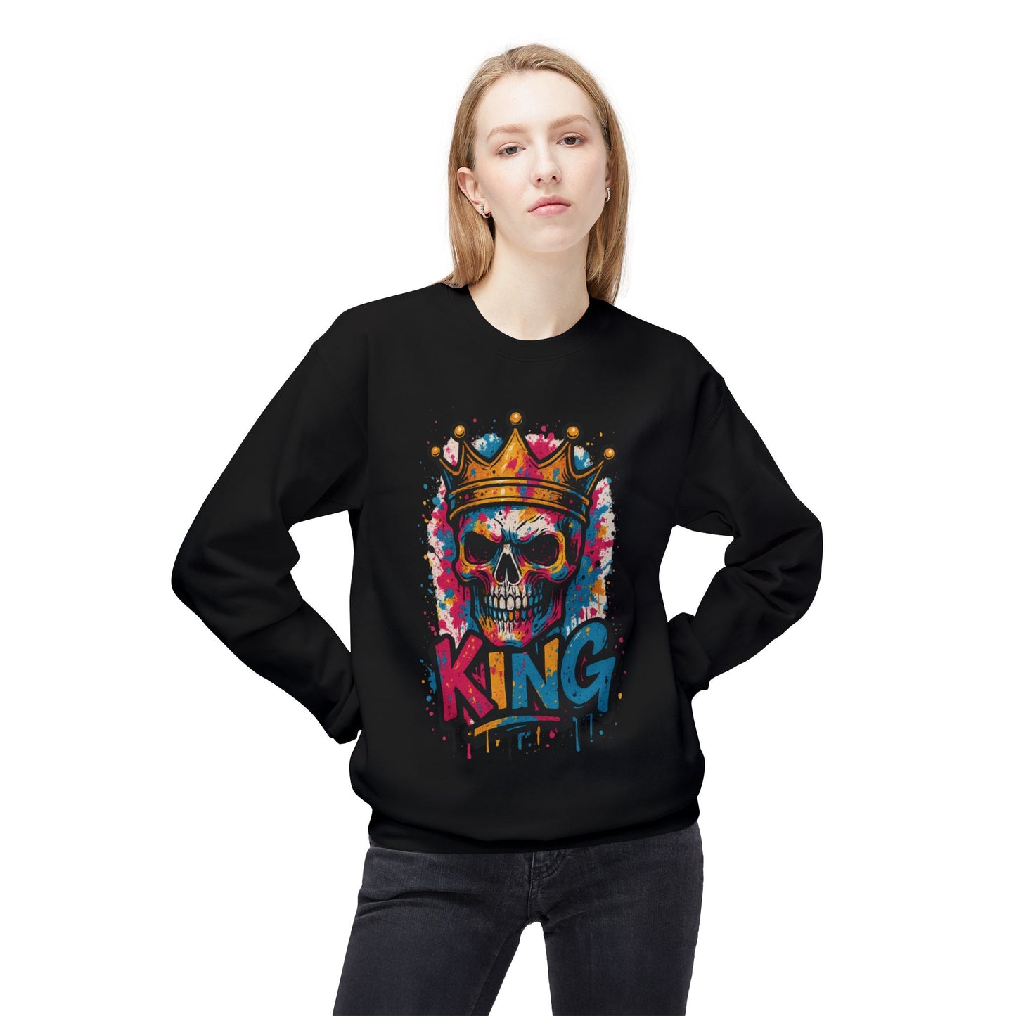 Skull King Fleece Crewneck Sweatshirt