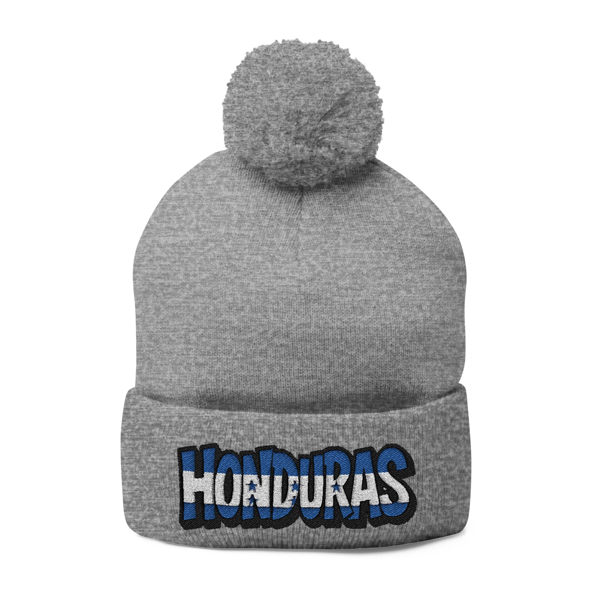 Honduras Embroidered Pom-Pom Knit Cap