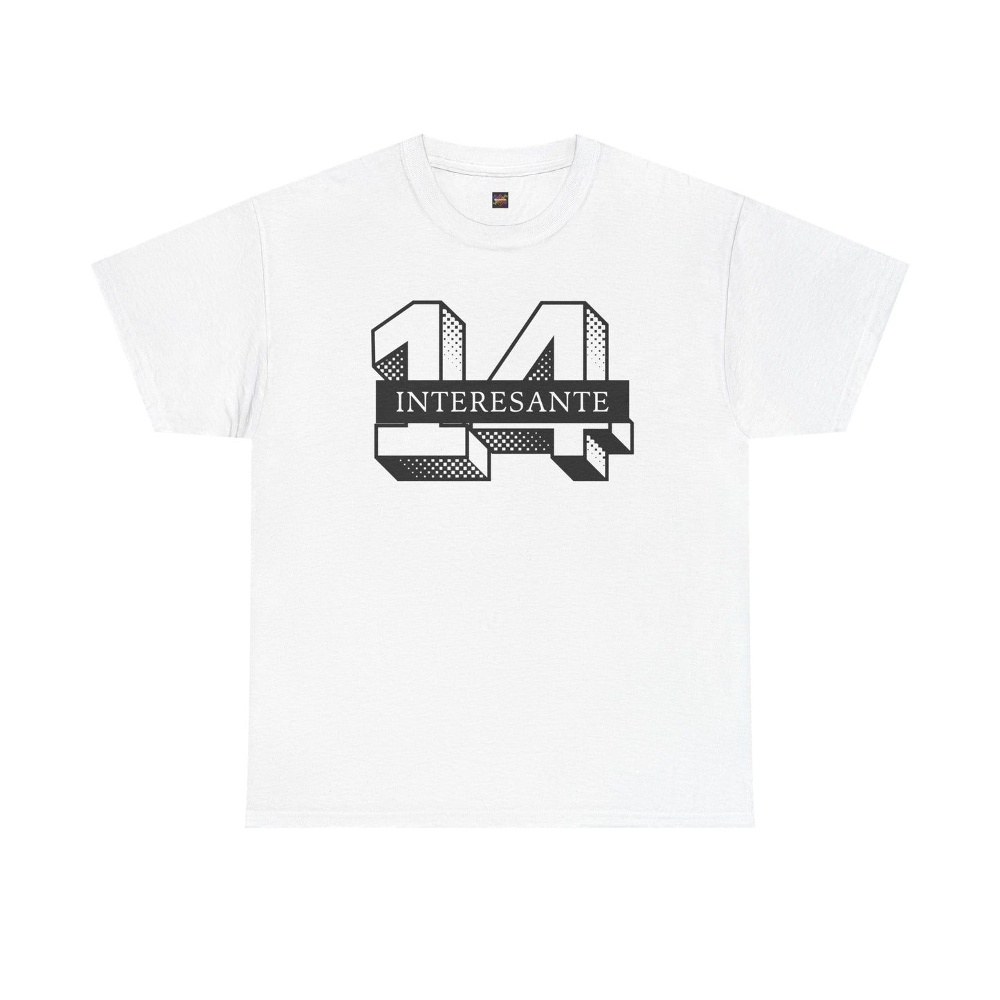 Unisex Heavy Cotton Tee: '14 Interesante' Graphic Tee, Casual Wear, Gift for Teens, Birthday T-Shirt, Artisanal Style