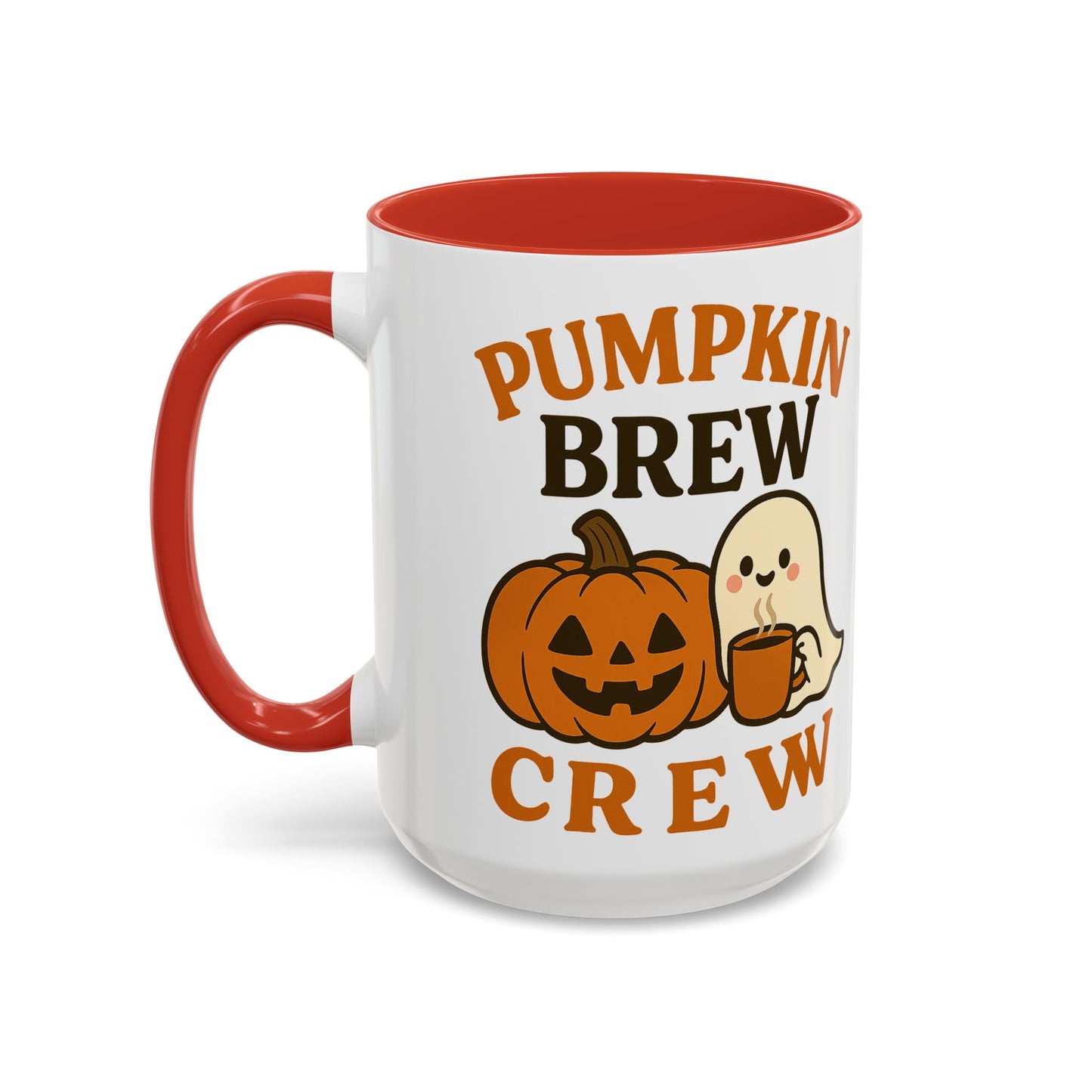 Pumpkin Brew Crew Coffee Mug | Autumn Mug | Halloween Gift | Cozy Kitchen Decor | Coffee Lover Gift, Seasonal Mug, Cute Ghost Mug