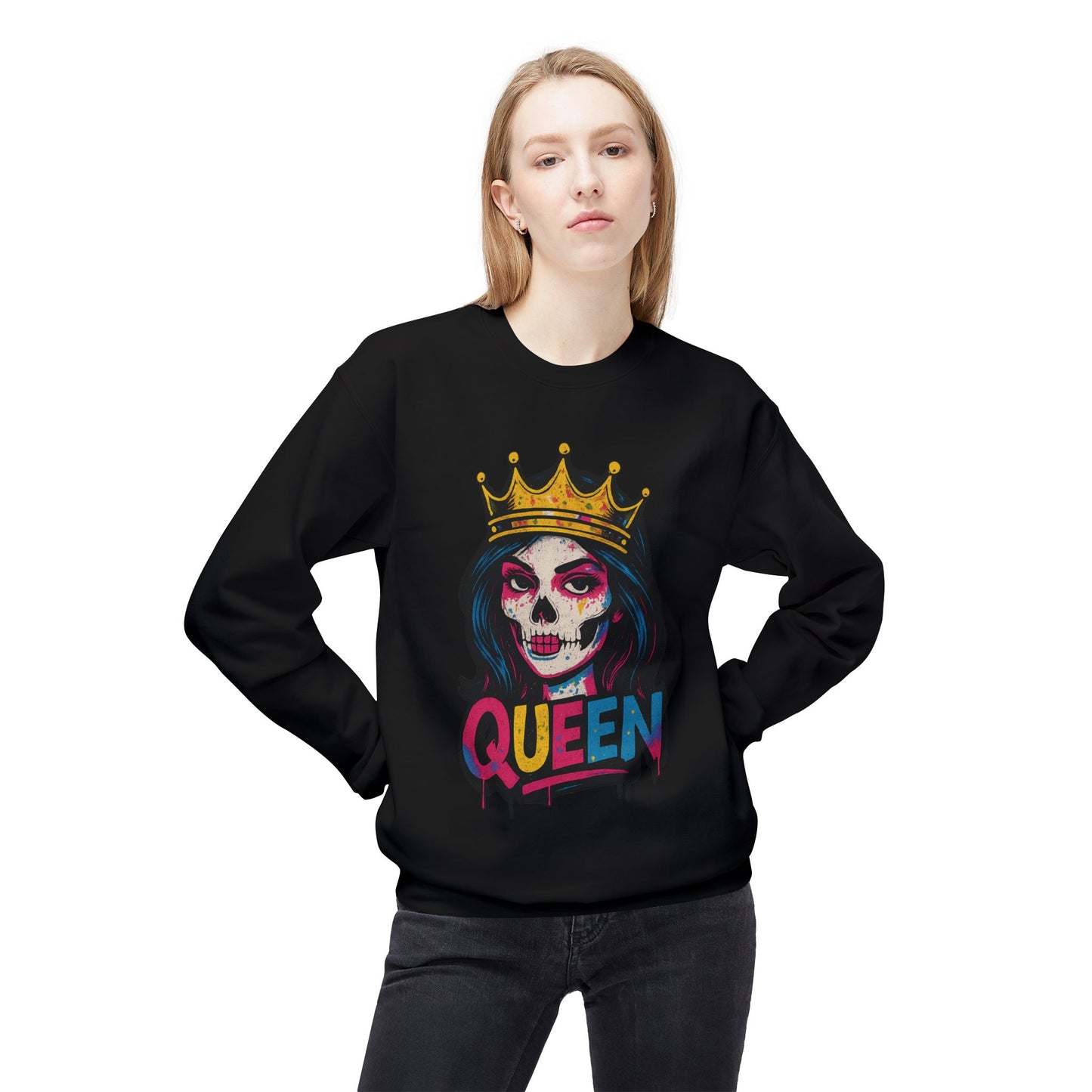Colorful Skull King Unisex Crewneck Sweatshirt