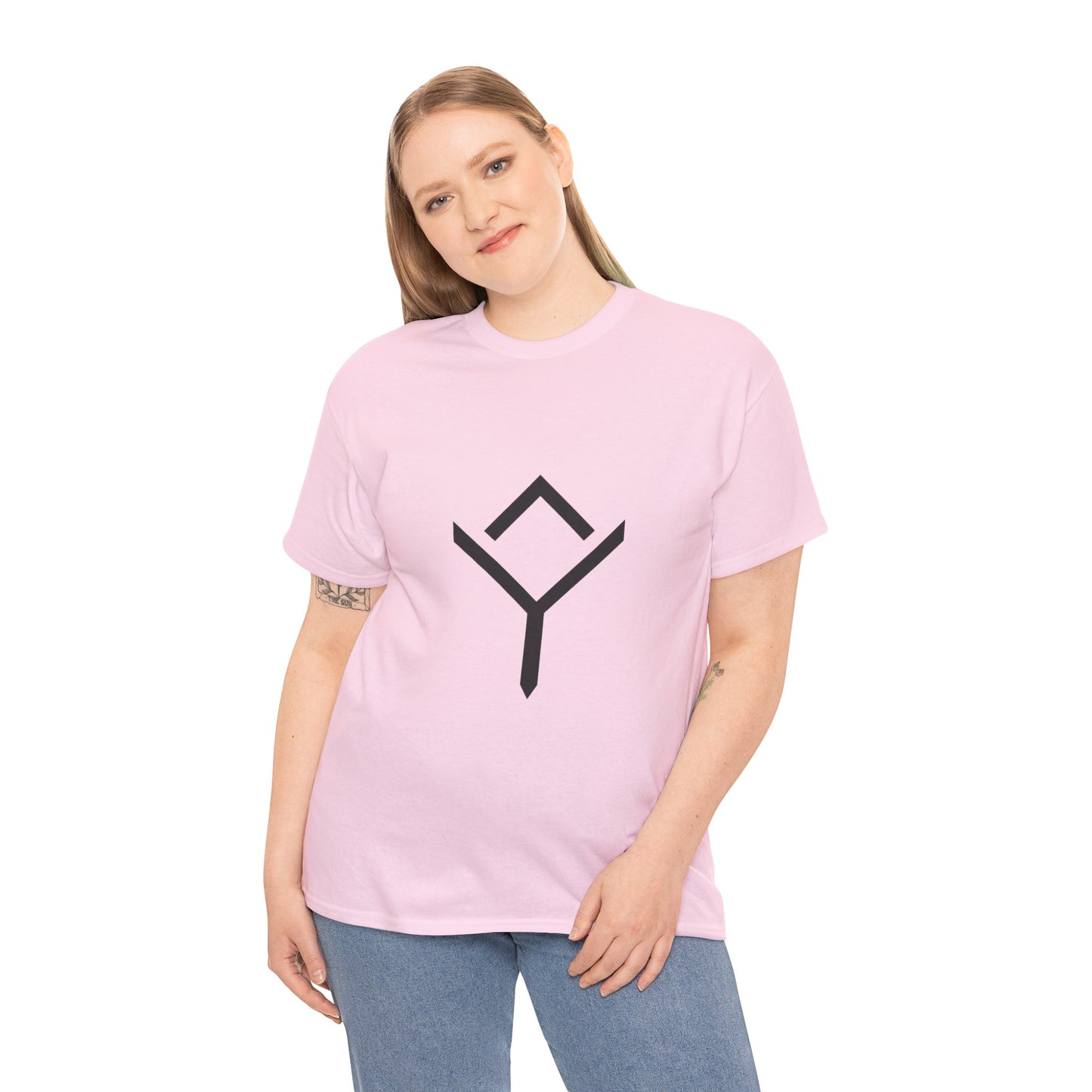 Minimalist Rune Symbol Tee — Positivity & Strength
