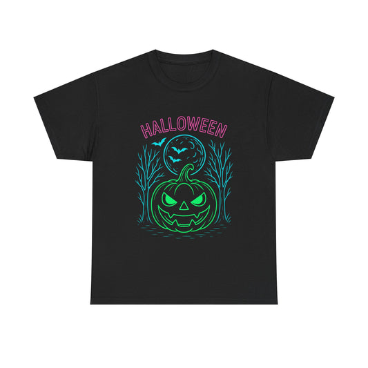 Halloween Pumpkin Tee, Unisex Cotton T-Shirt for Fall Parties, Spooky Season Apparel, Ghosts and Ghouls Shirt, October Celebration Top
