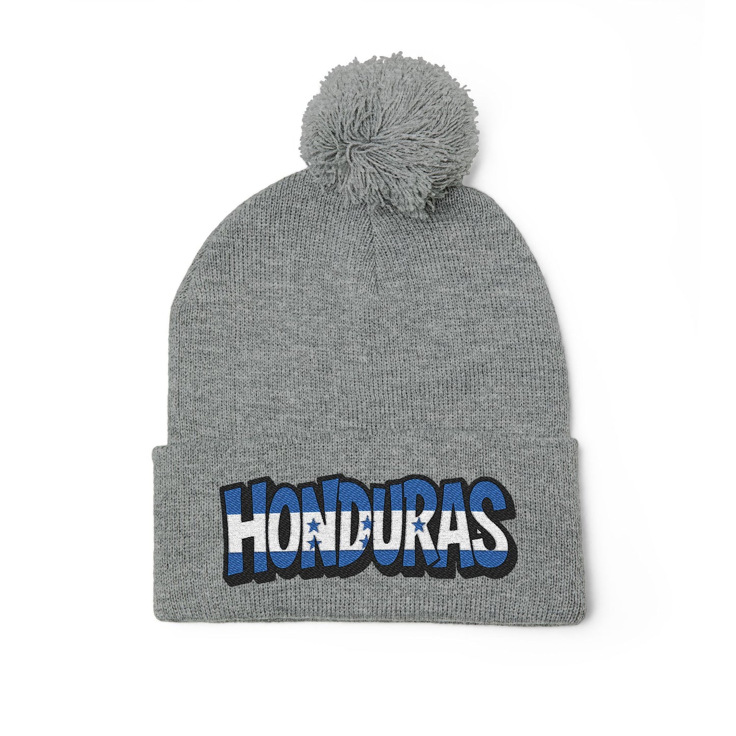 Honduras Embroidered Pom-Pom Knit Cap