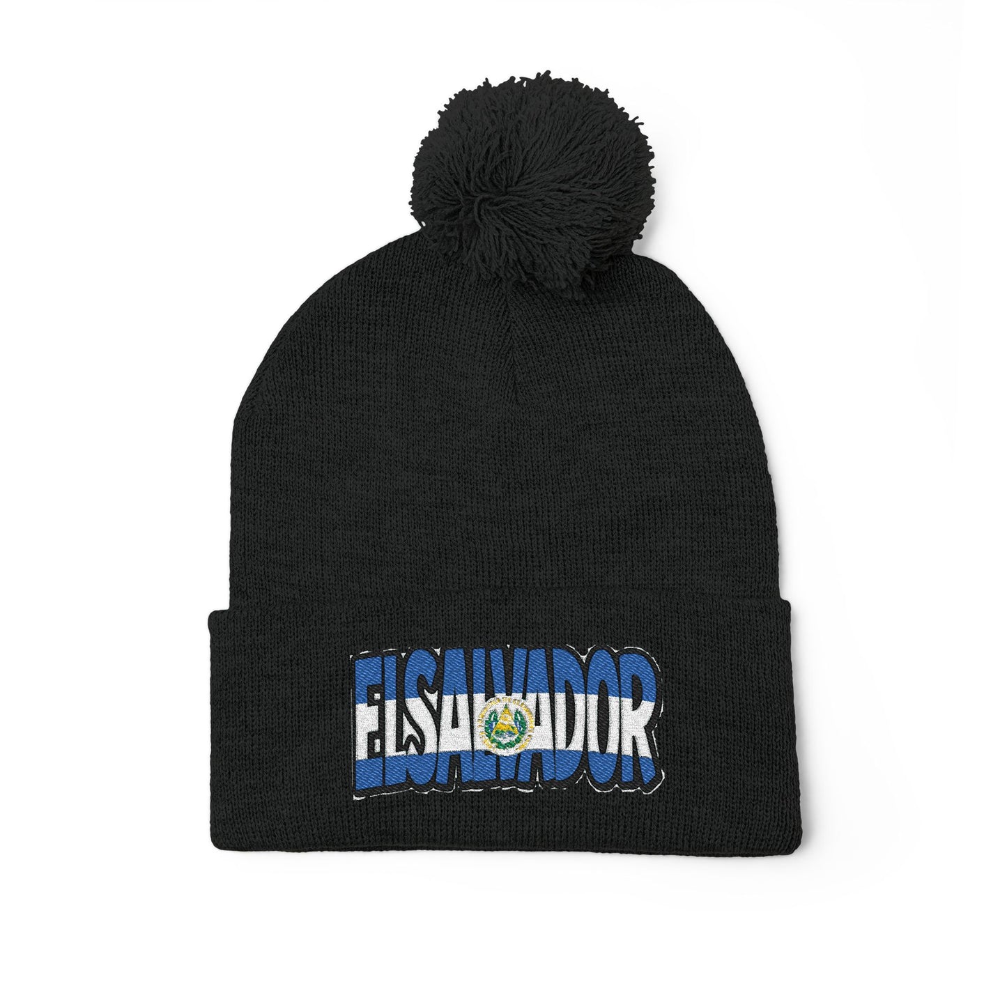 El Salvador Embroidered Pom-Pom Knit Cap