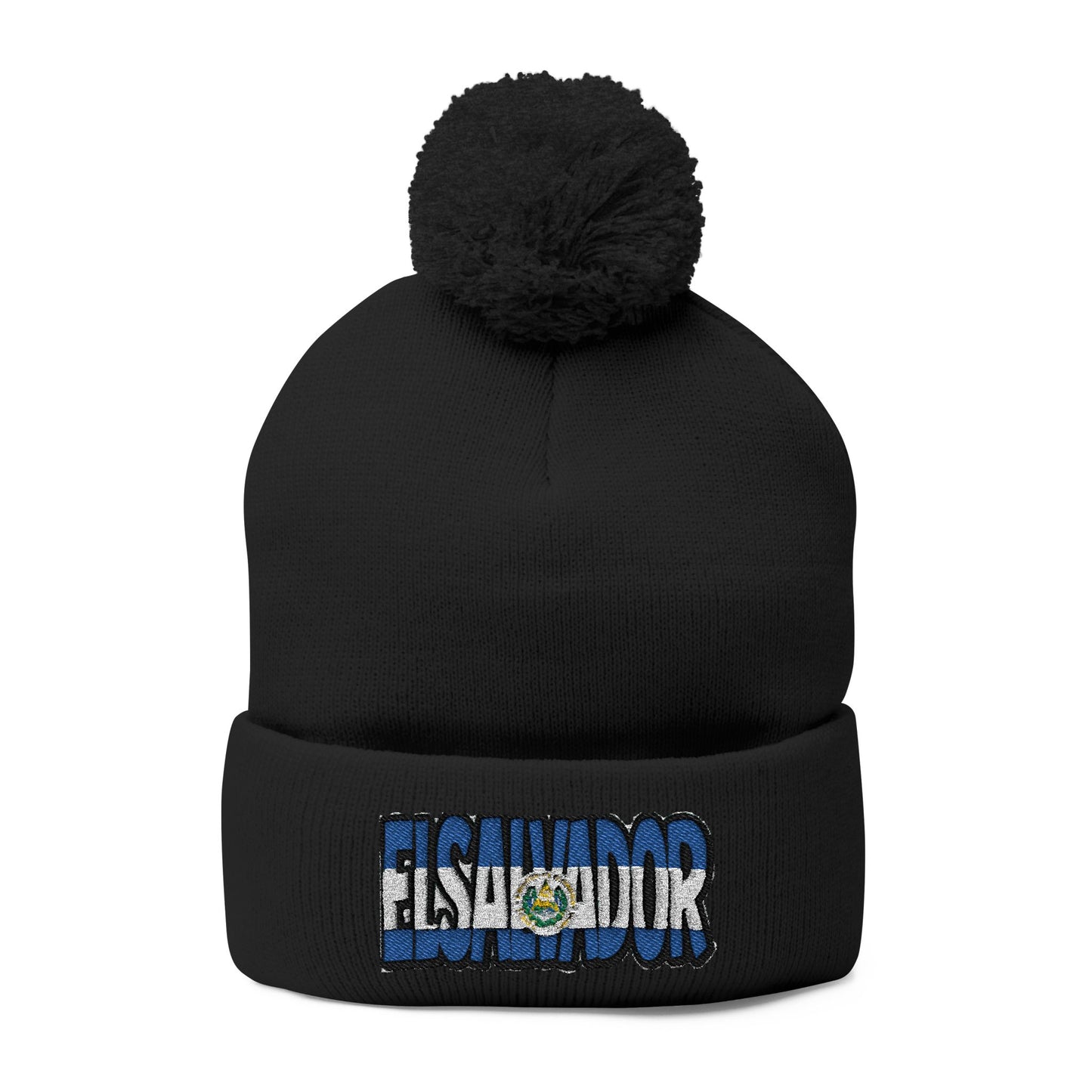El Salvador Embroidered Pom-Pom Knit Cap