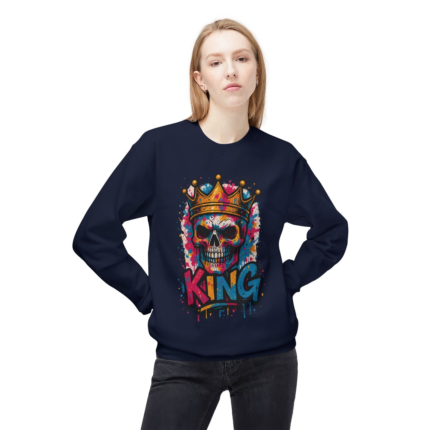 Skull King Fleece Crewneck Sweatshirt