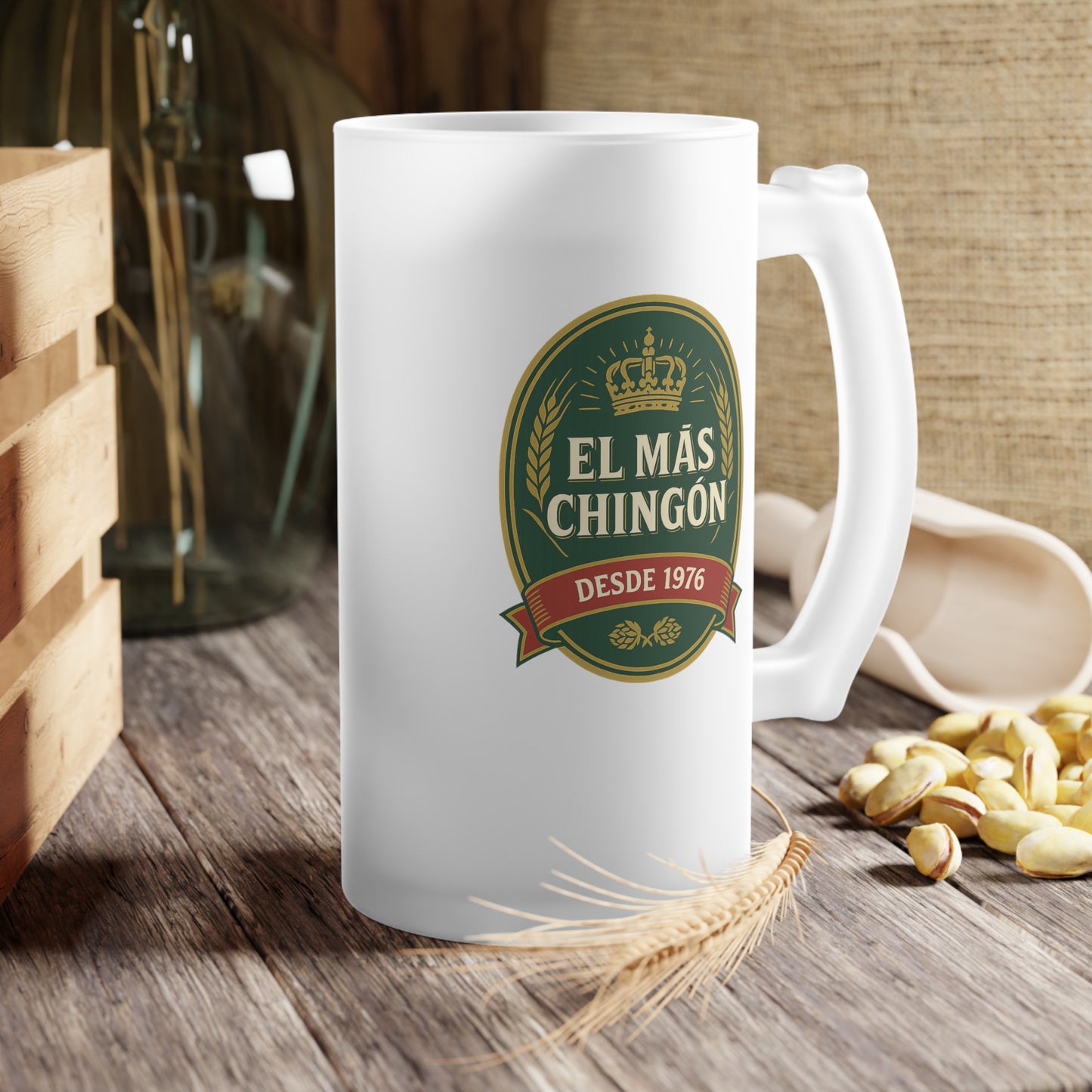 Frosted Glass Beer Mug - Personalized Craft Beer Tankard, Unique Gift for Beer Lovers, Birthday, Father's Day, Home Bar Decor, Pub Use