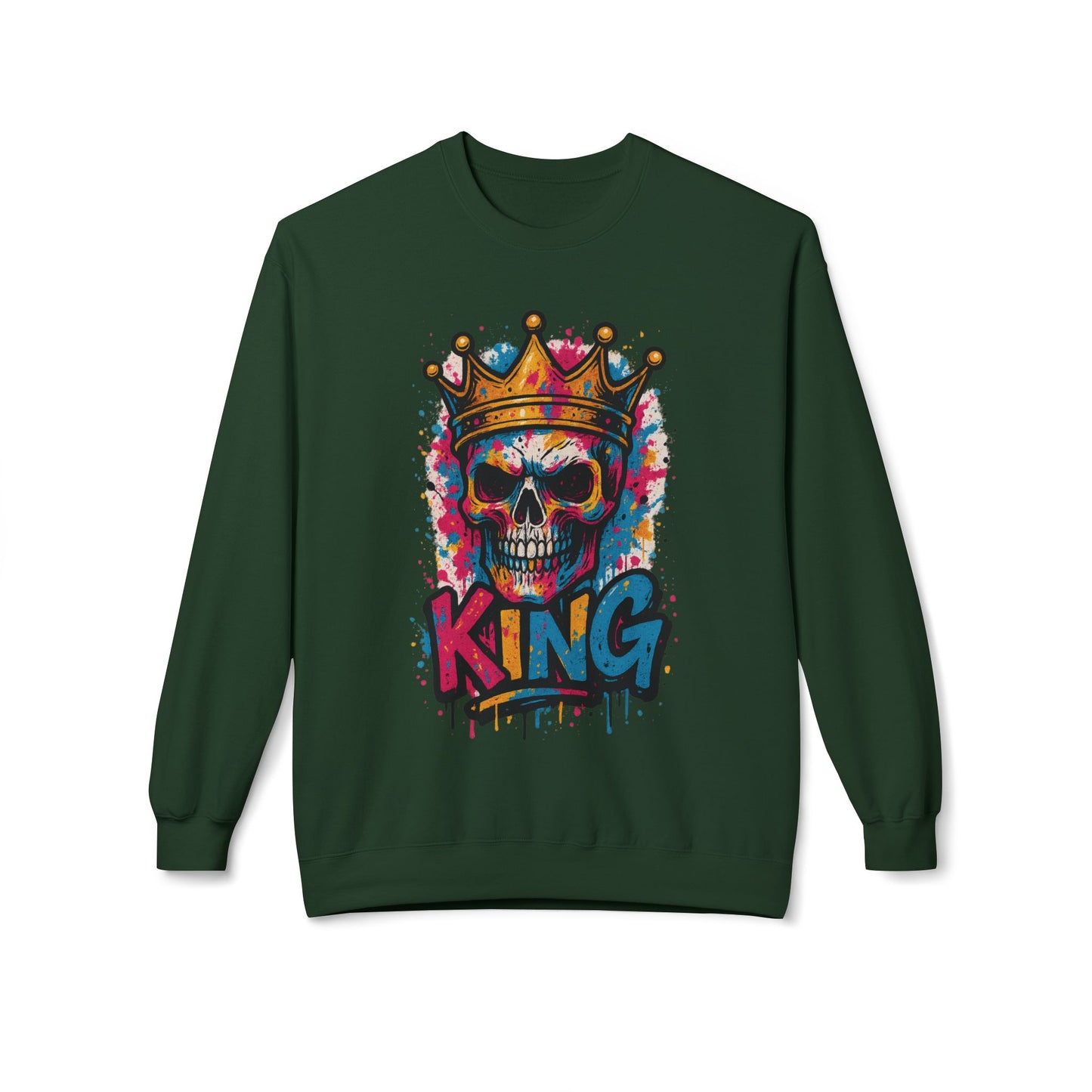 Skull King Fleece Crewneck Sweatshirt