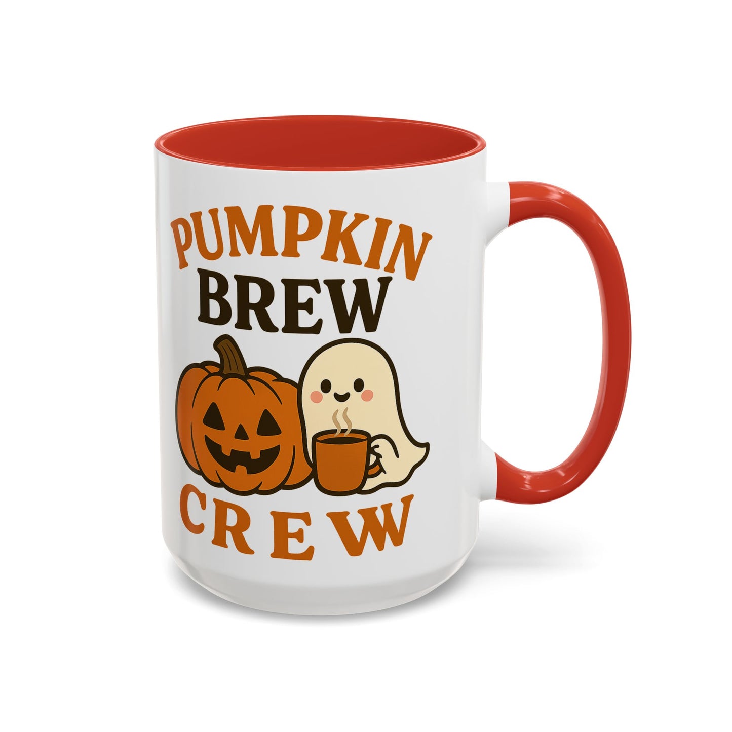 Pumpkin Brew Crew Coffee Mug | Autumn Mug | Halloween Gift | Cozy Kitchen Decor | Coffee Lover Gift, Seasonal Mug, Cute Ghost Mug