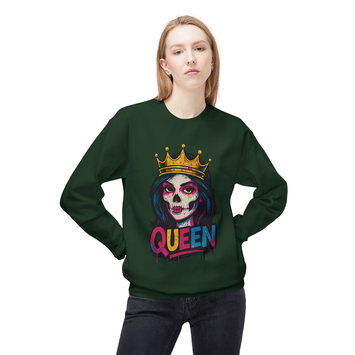 Colorful Skull King Unisex Crewneck Sweatshirt