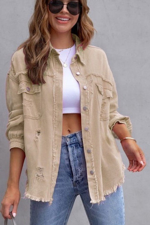 Distressed Tattered Denim Jacket