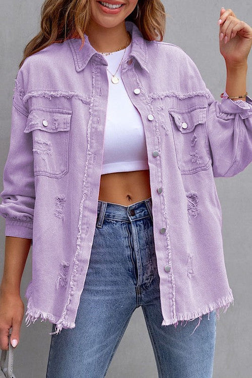 Distressed Tattered Denim Jacket