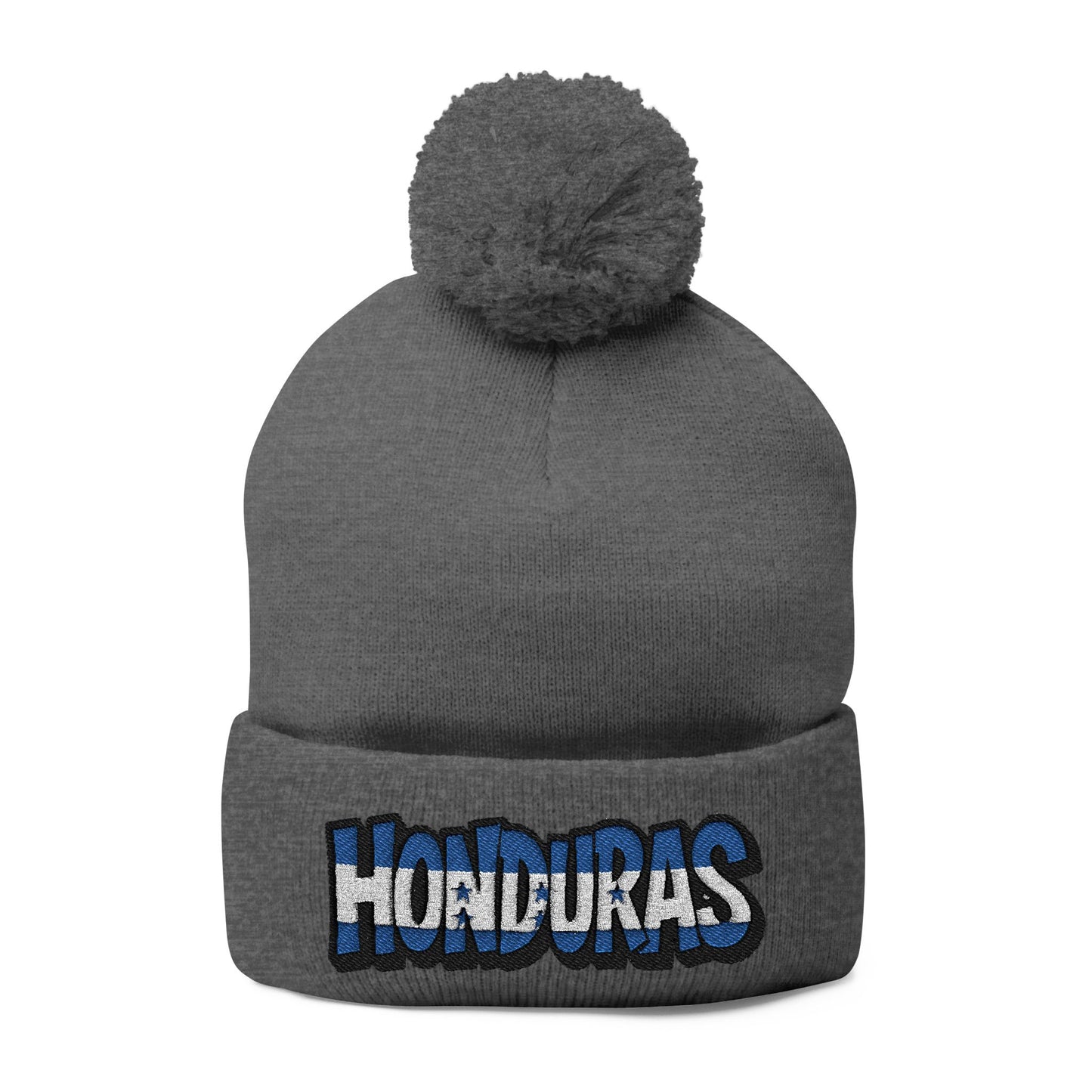 Honduras Embroidered Pom-Pom Knit Cap