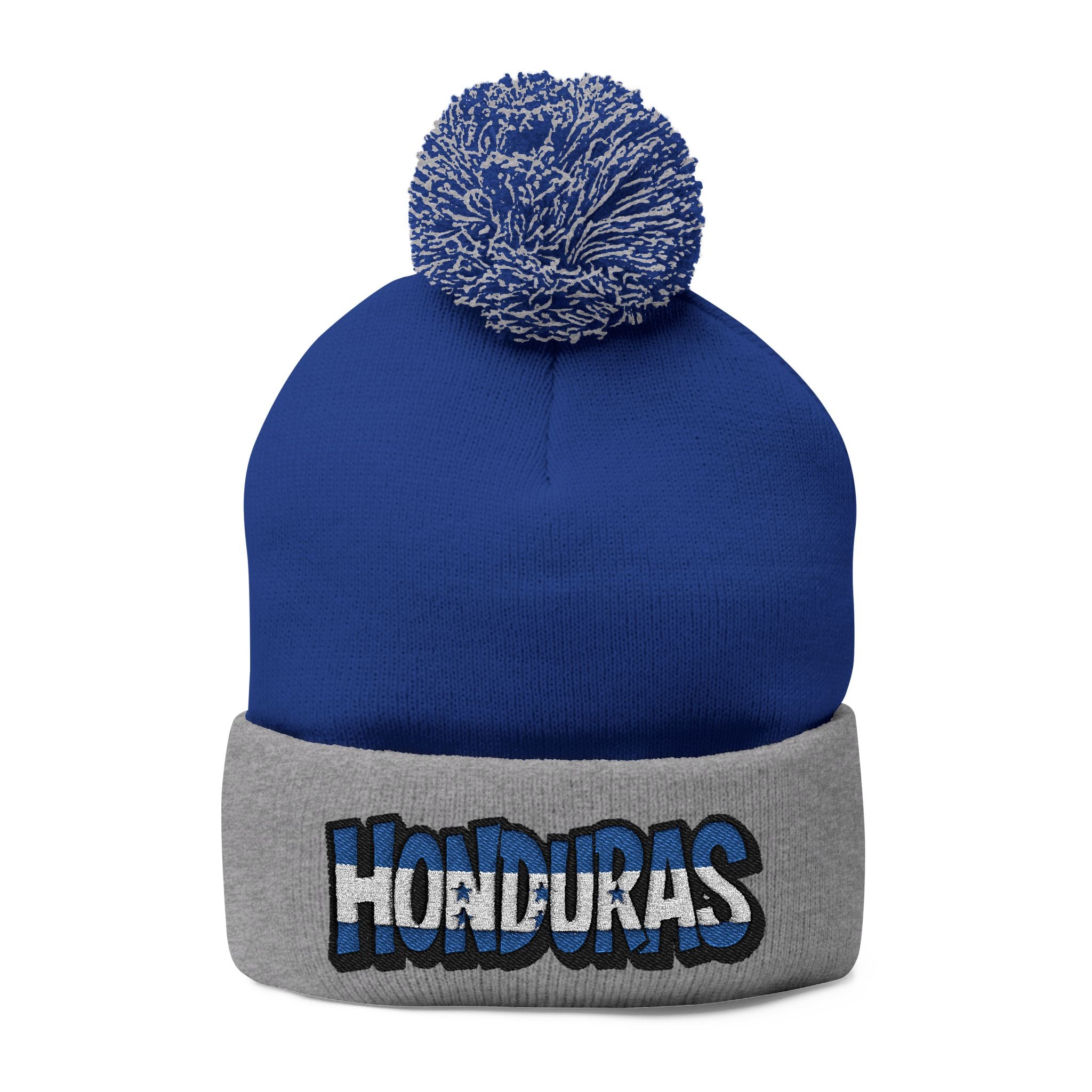 Honduras Embroidered Pom-Pom Knit Cap