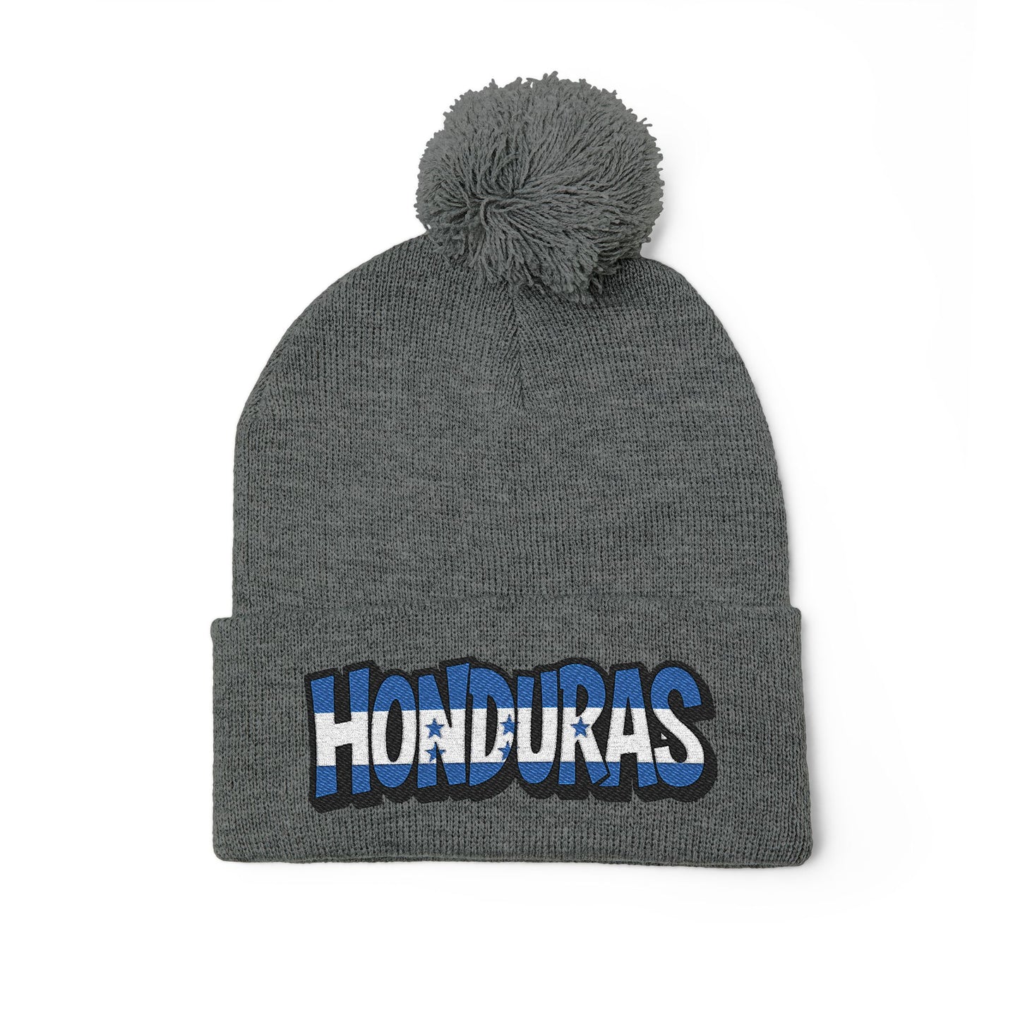 Honduras Embroidered Pom-Pom Knit Cap