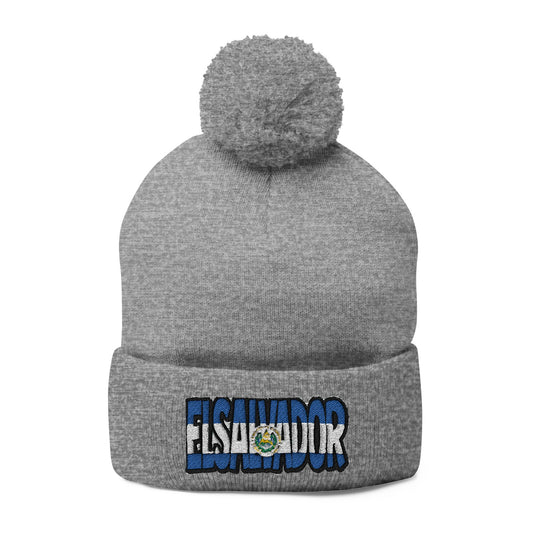 El Salvador Embroidered Pom-Pom Knit Cap