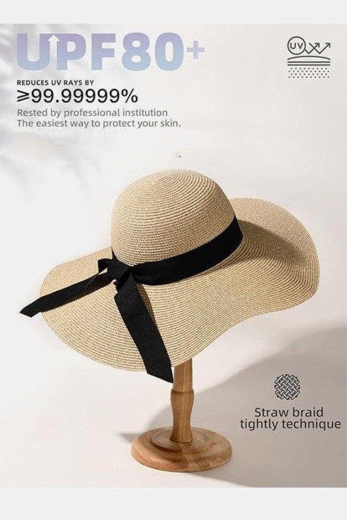 Sun Straw Hat Wide Brim UPF 80 Summer Hat