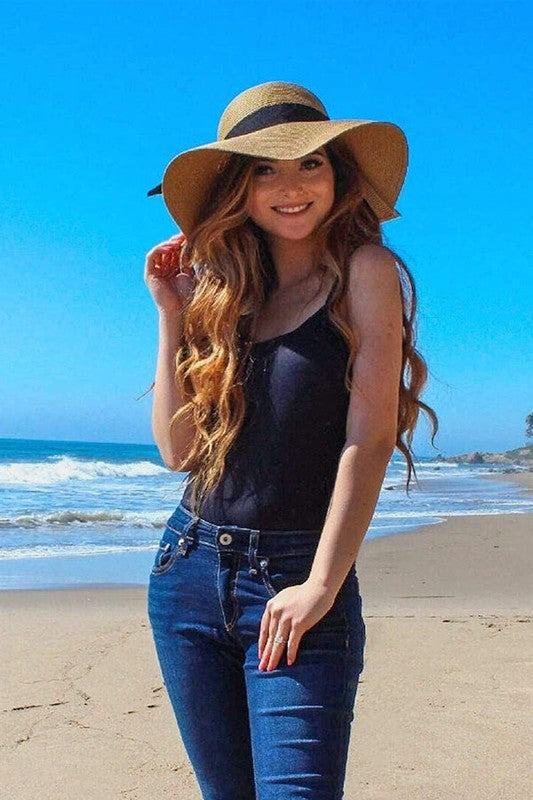 Sun Straw Hat Wide Brim UPF 80 Summer Hat