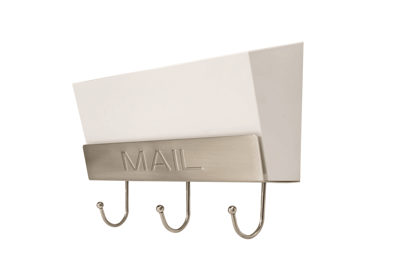 Fantashome Wall-Mounted Metal Hook Rack With Mail Holder – 3 Hooks,