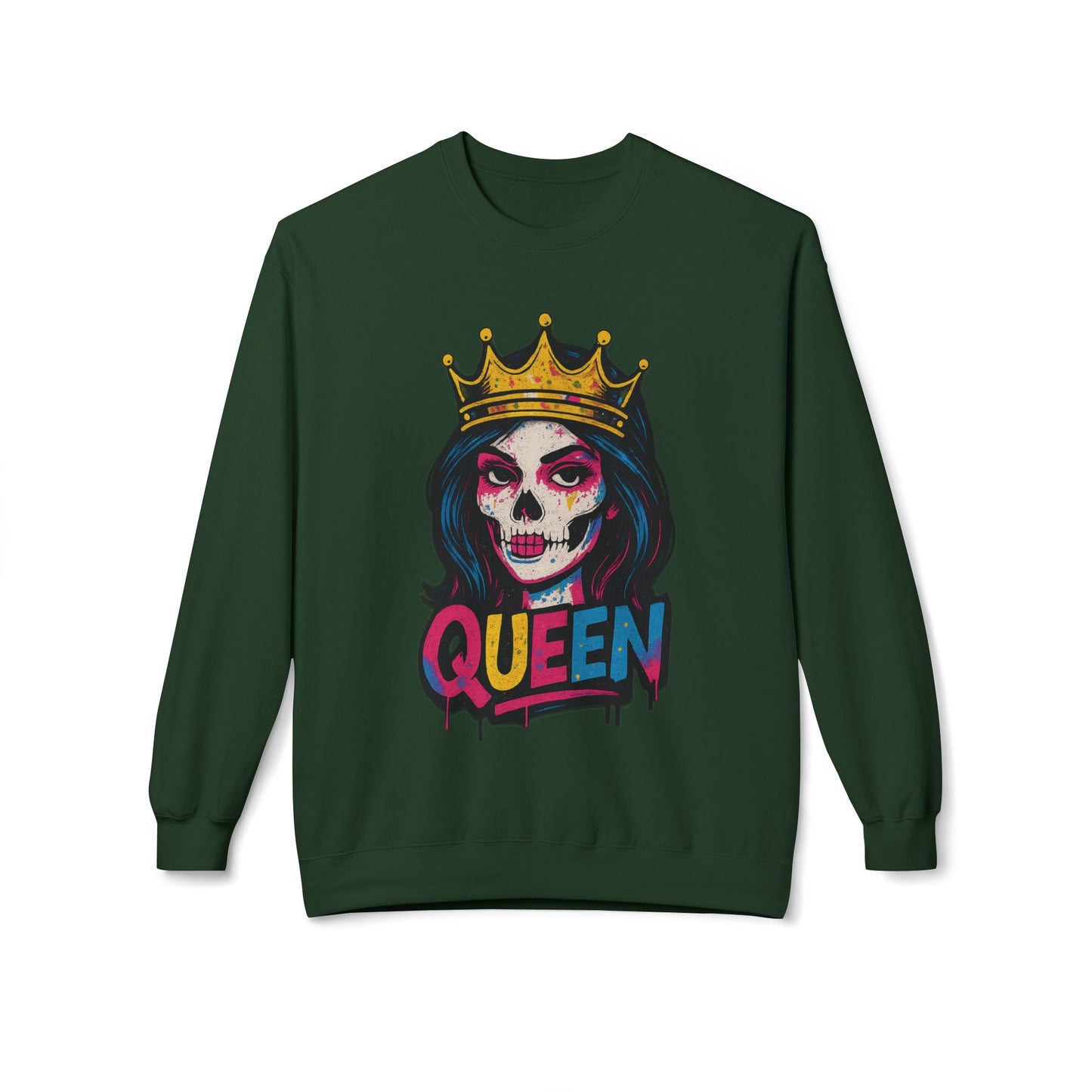 Colorful Skull King Unisex Crewneck Sweatshirt
