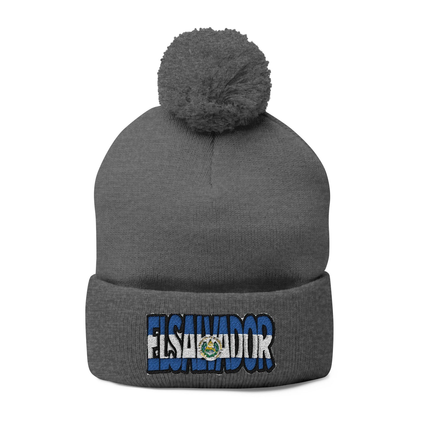 El Salvador Embroidered Pom-Pom Knit Cap