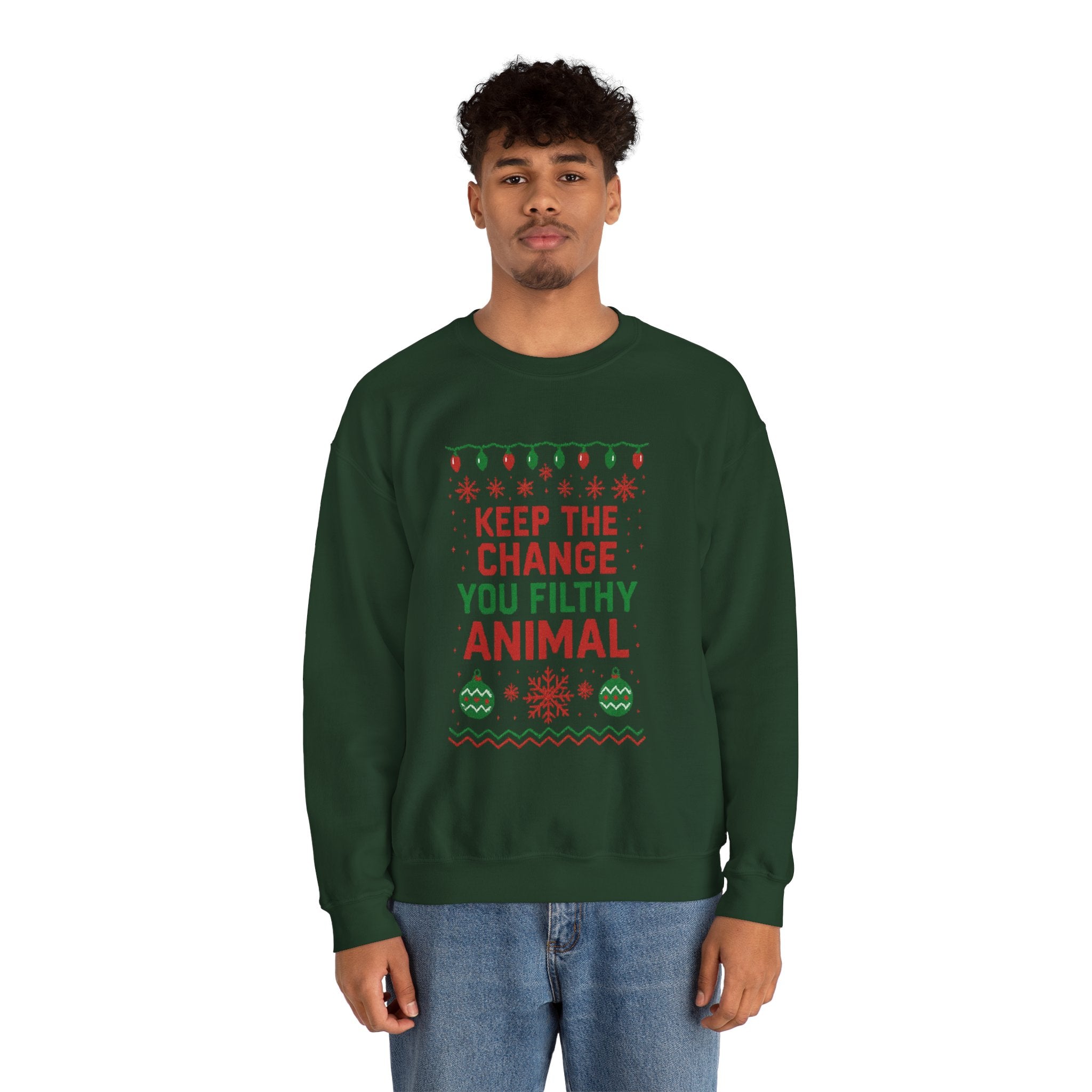Festive Sweatshirt: 'Keep the Change, You Filthy Animal'