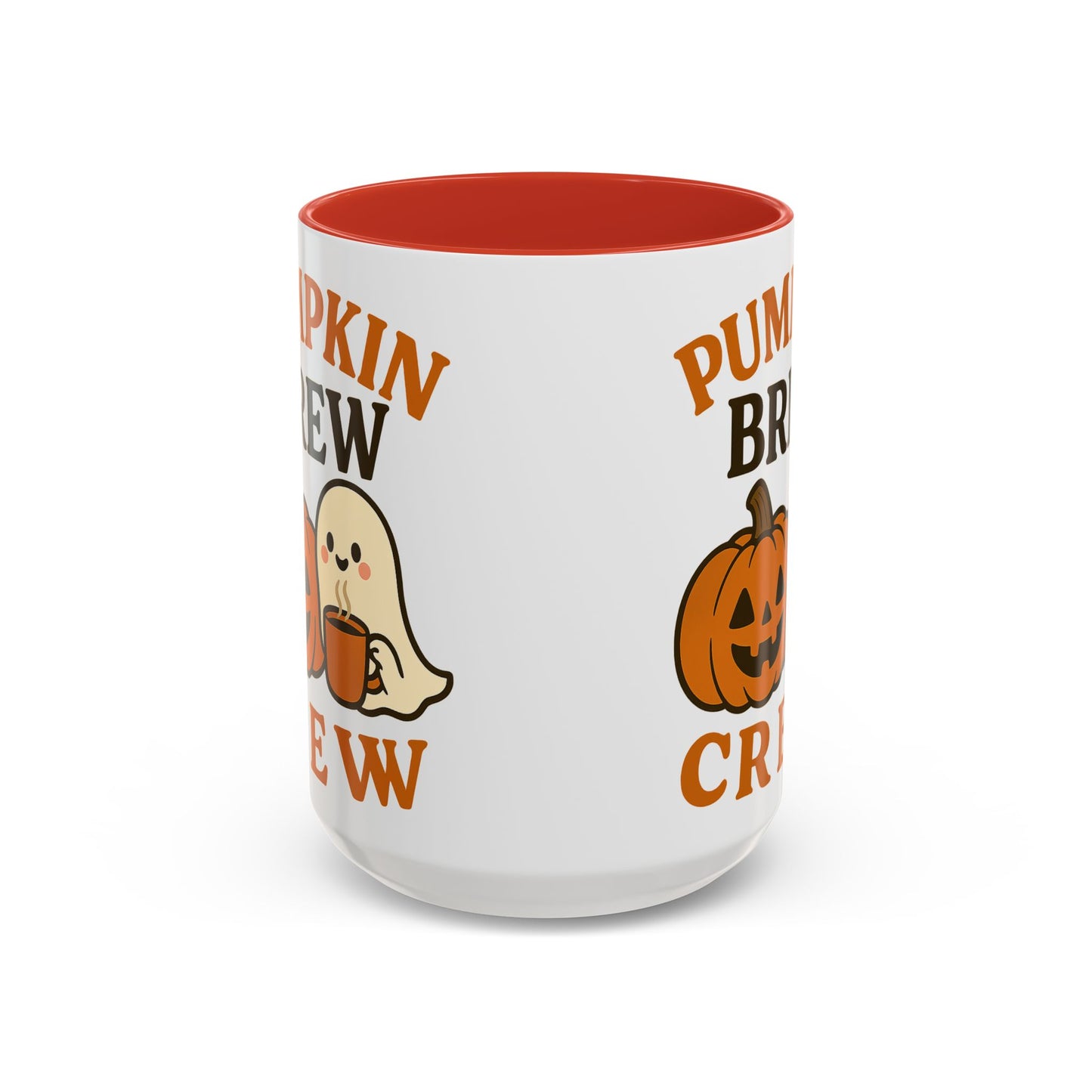 Pumpkin Brew Crew Coffee Mug | Autumn Mug | Halloween Gift | Cozy Kitchen Decor | Coffee Lover Gift, Seasonal Mug, Cute Ghost Mug