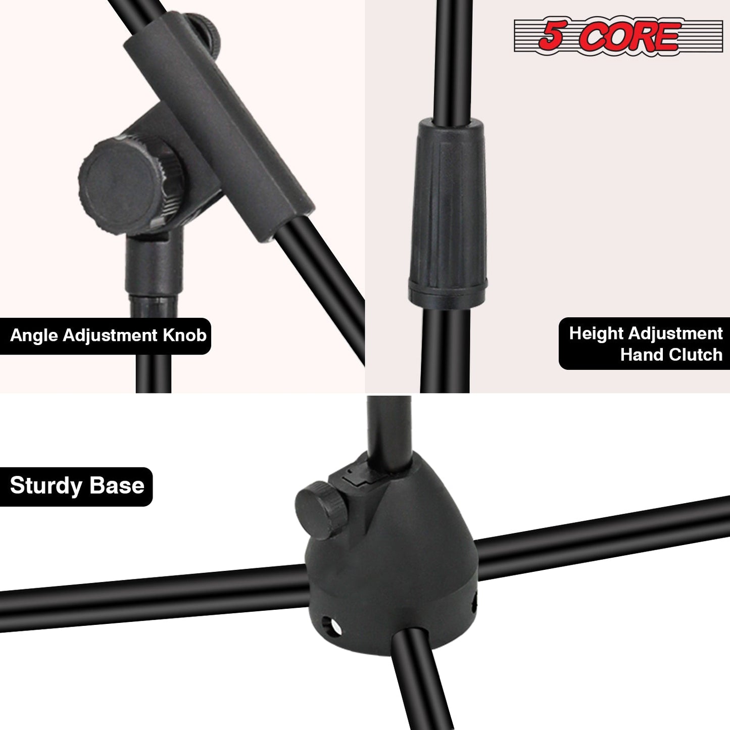5Core Tripod Mic Stand 2Pcs Adjustable Holder Floor Microphone Boom