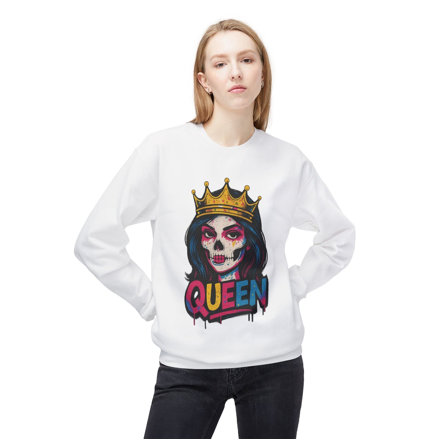 Colorful Skull King Unisex Crewneck Sweatshirt