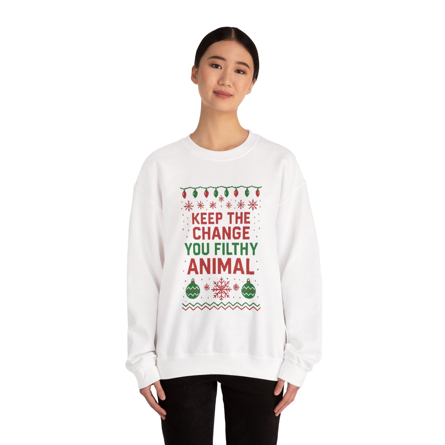 Festive Sweatshirt: 'Keep the Change, You Filthy Animal'