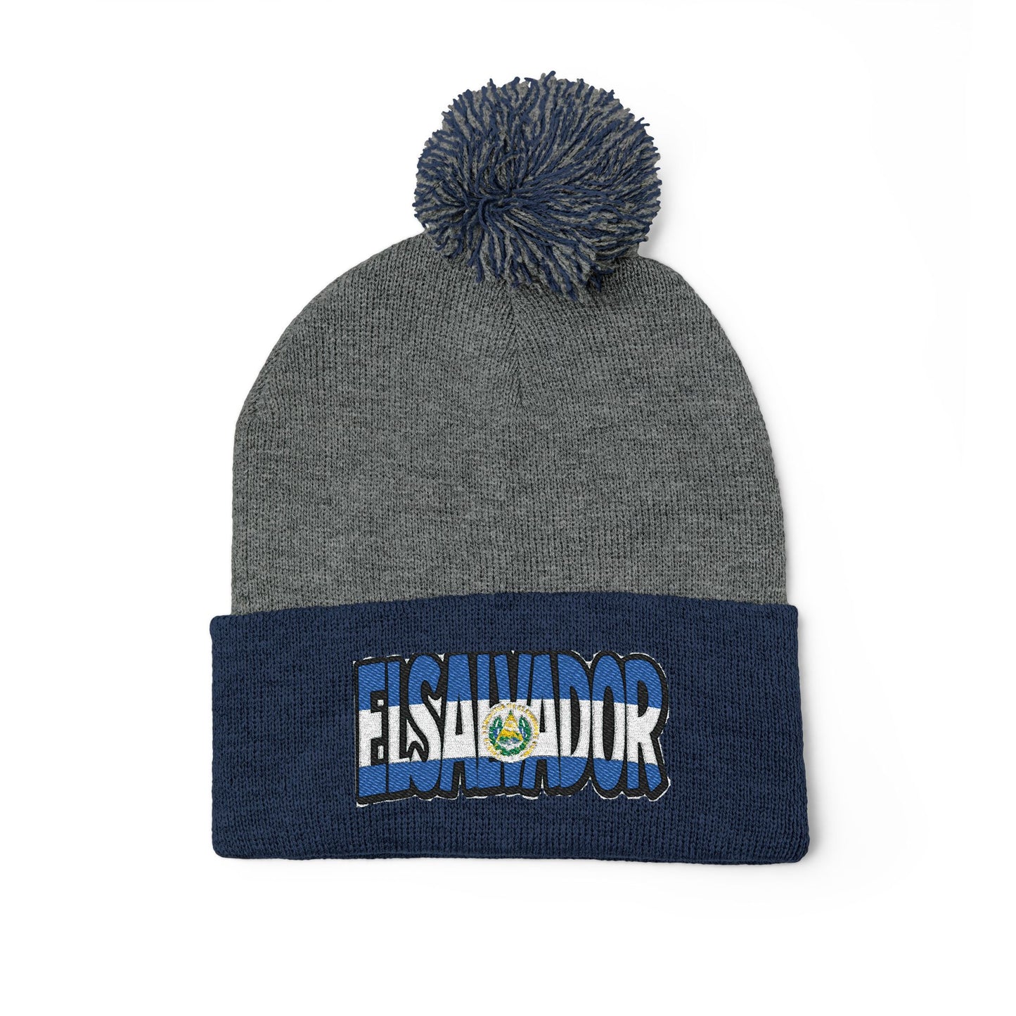 El Salvador Embroidered Pom-Pom Knit Cap